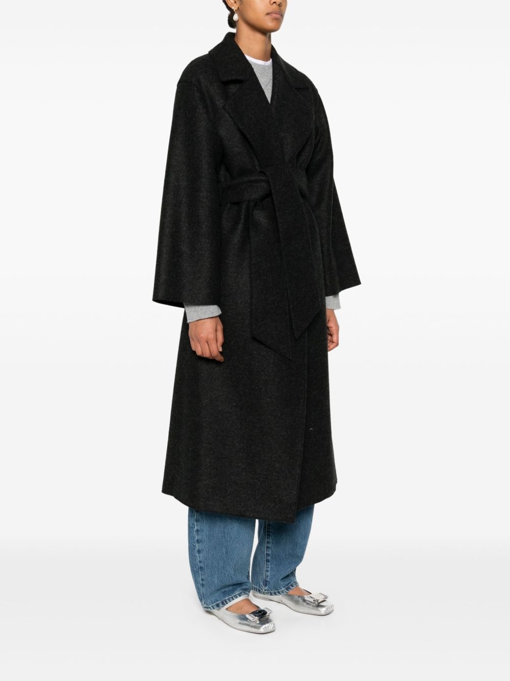 belted virgin wool coat - 3