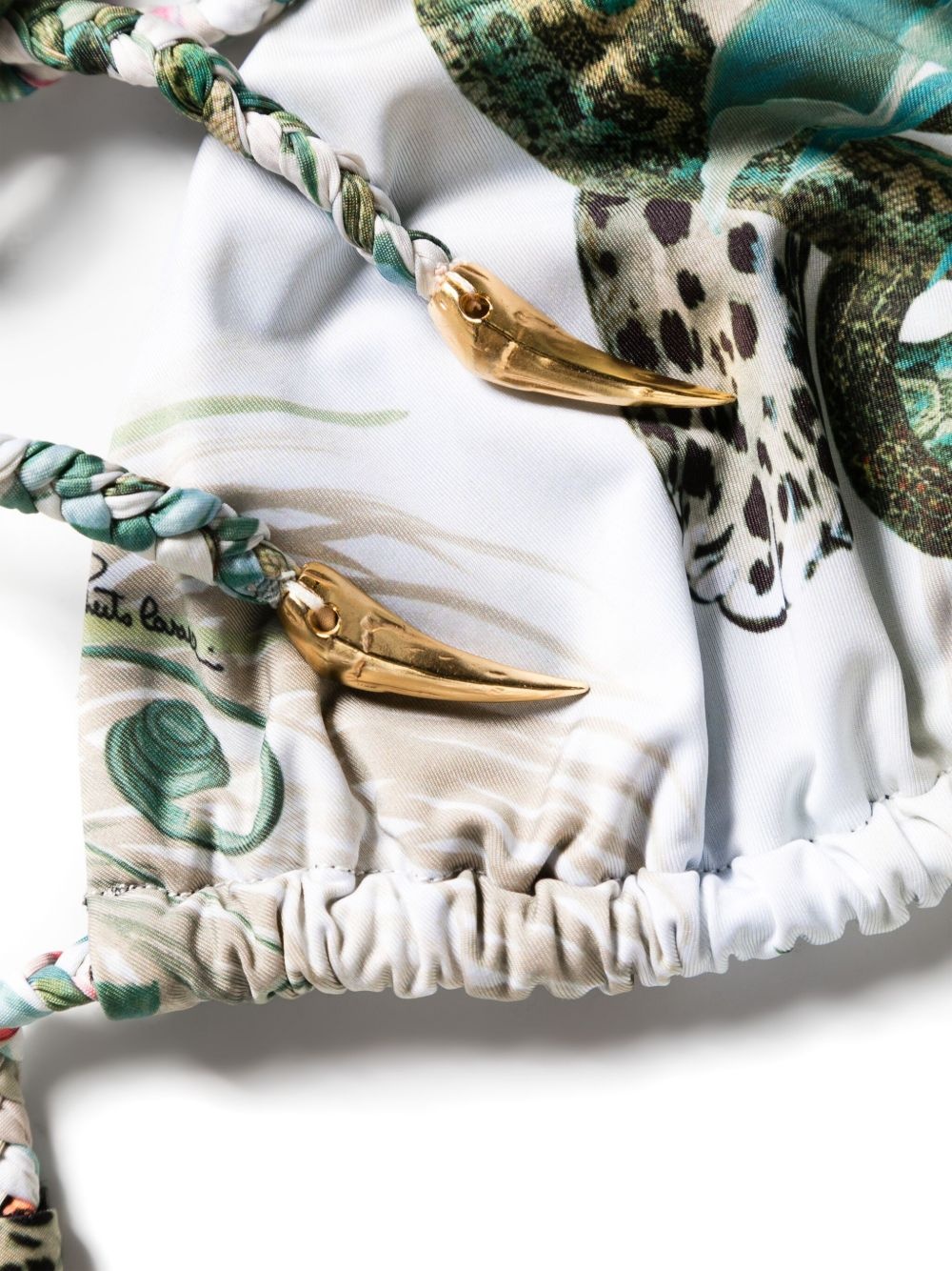 jungle-print bikini top - 3