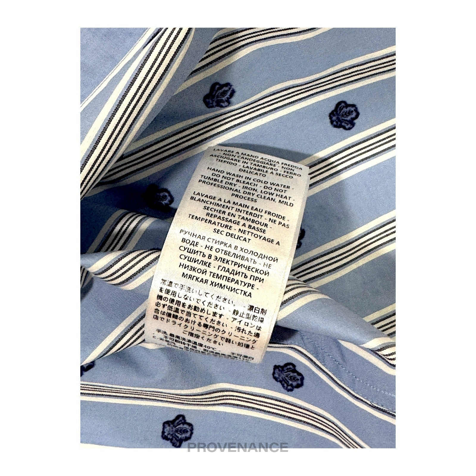Gucci Fil Coupe Shirt - Blue Bee Stripe 38 15 - 14