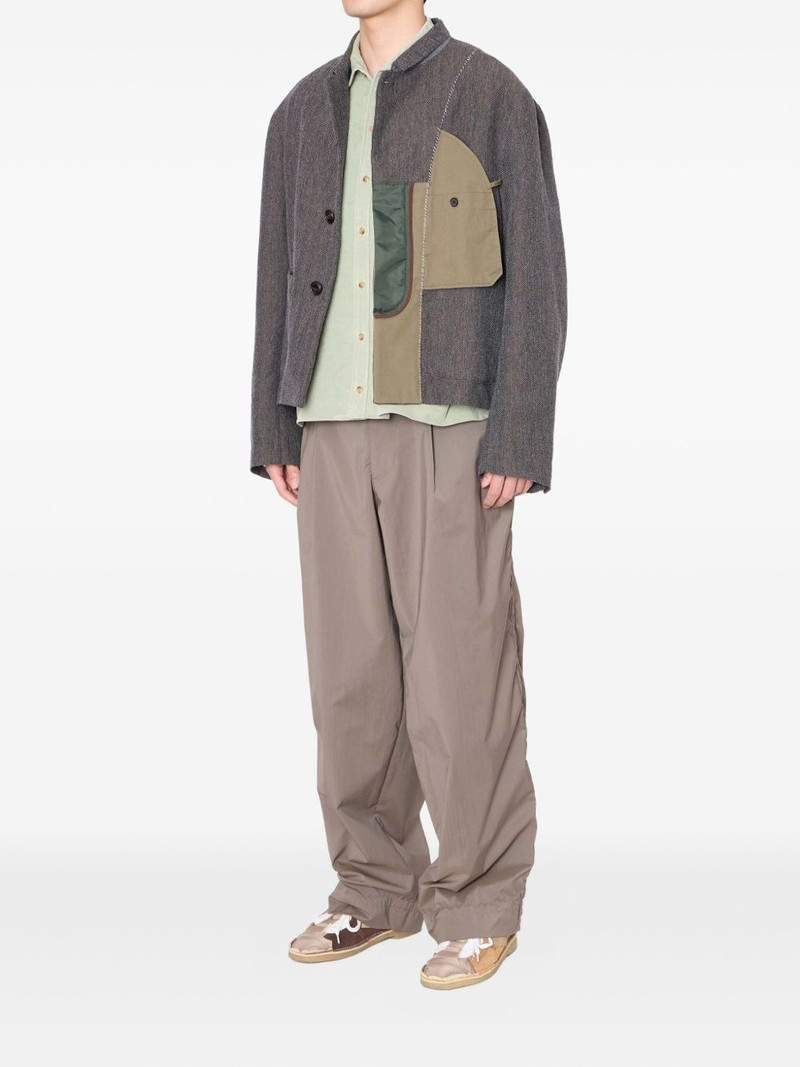 Kolor herringbone panelled jacket outlook