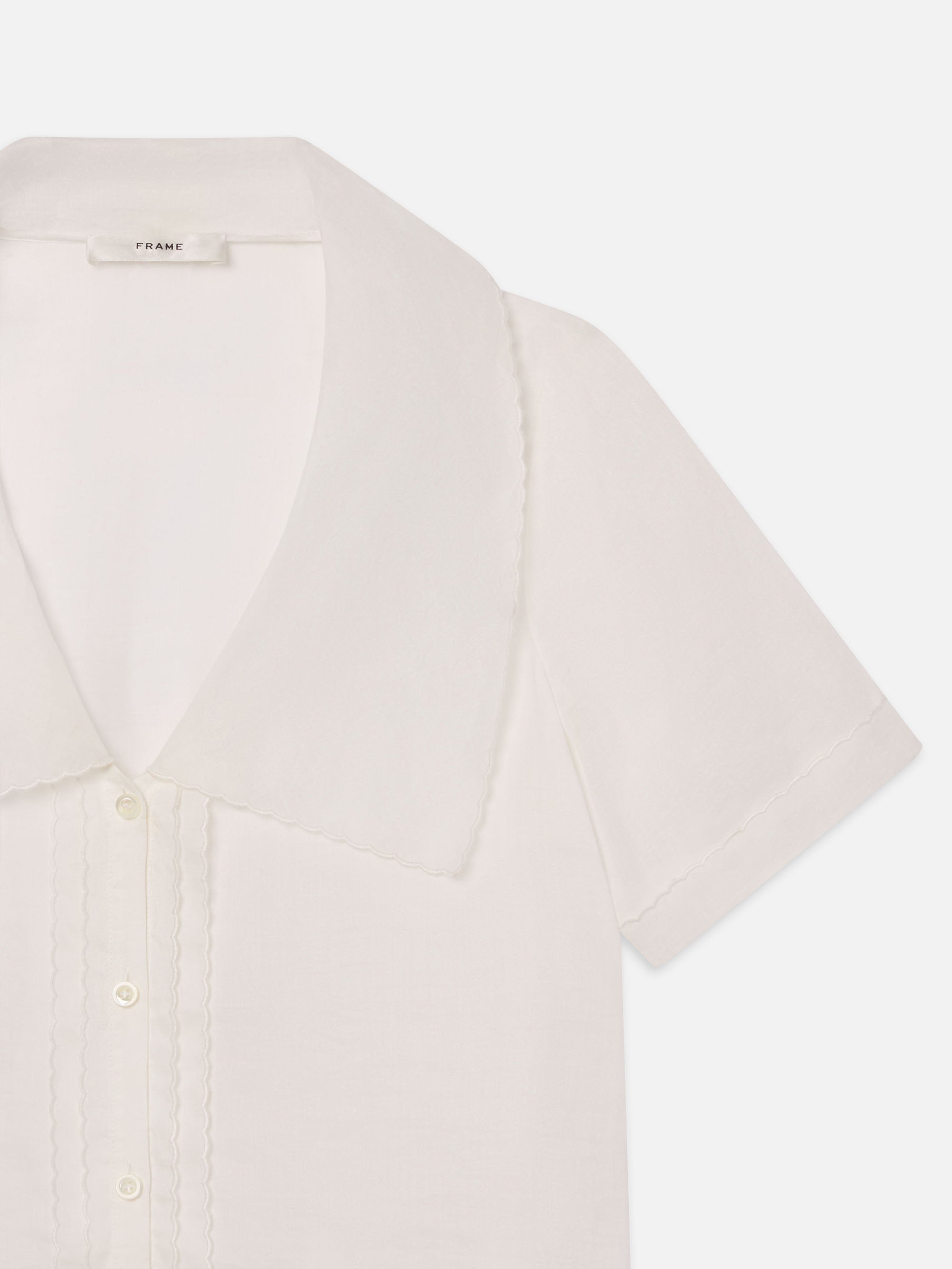 The Scallop Sailor Blouse in White - 4