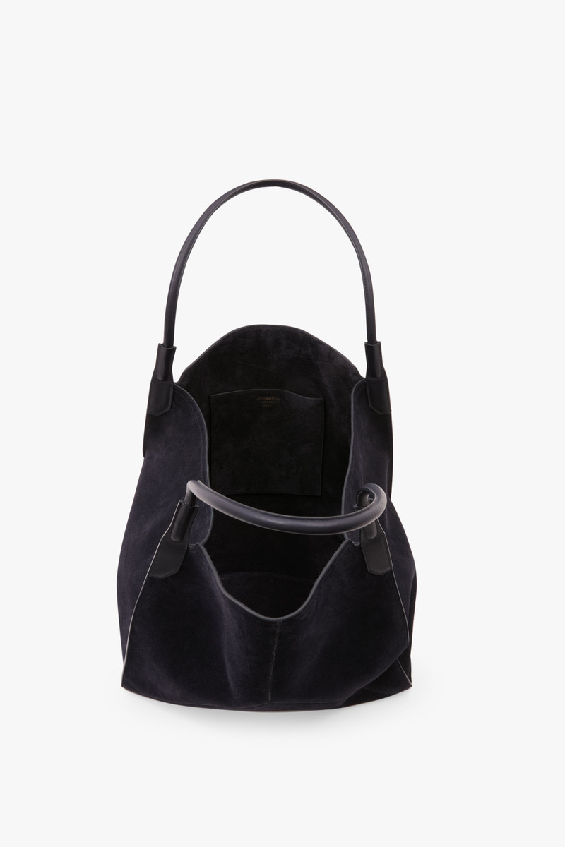 Victoria Beckham Victoria Tote Large In Navy Suede outlook