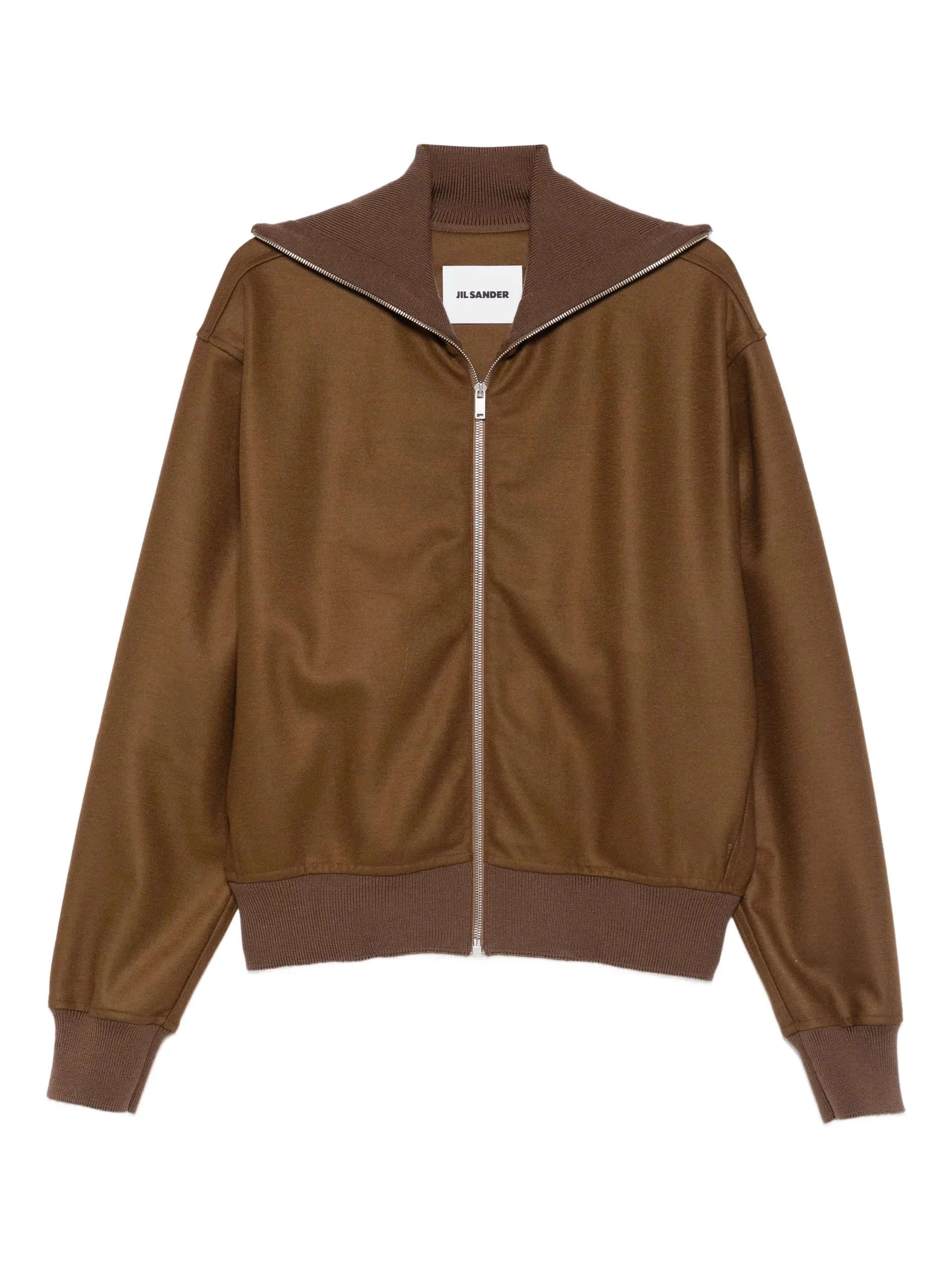 zip-up ribbed bomber jacket - 1