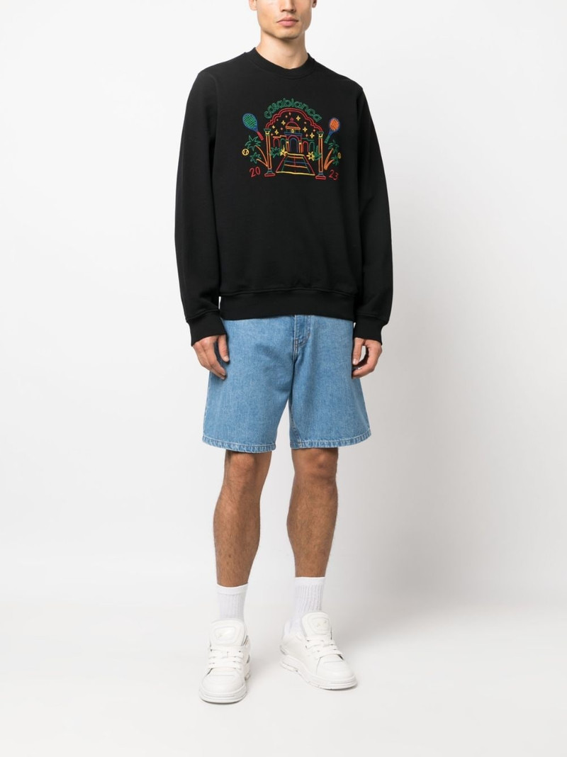 CASABLANCA Rainbow Crayon Temple organic-cotton sweatshirt outlook