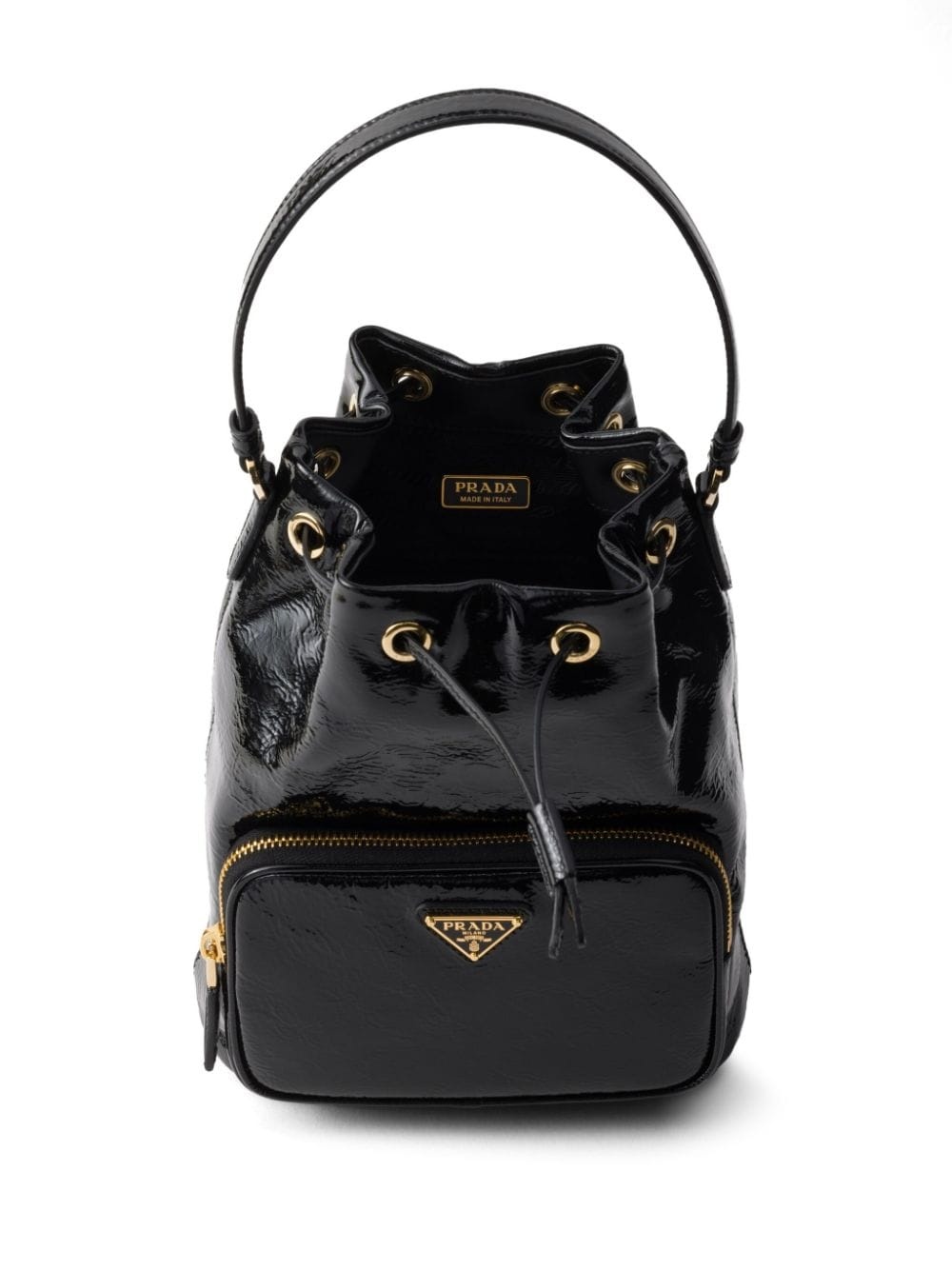 Duet patent leather bucket bag - 5