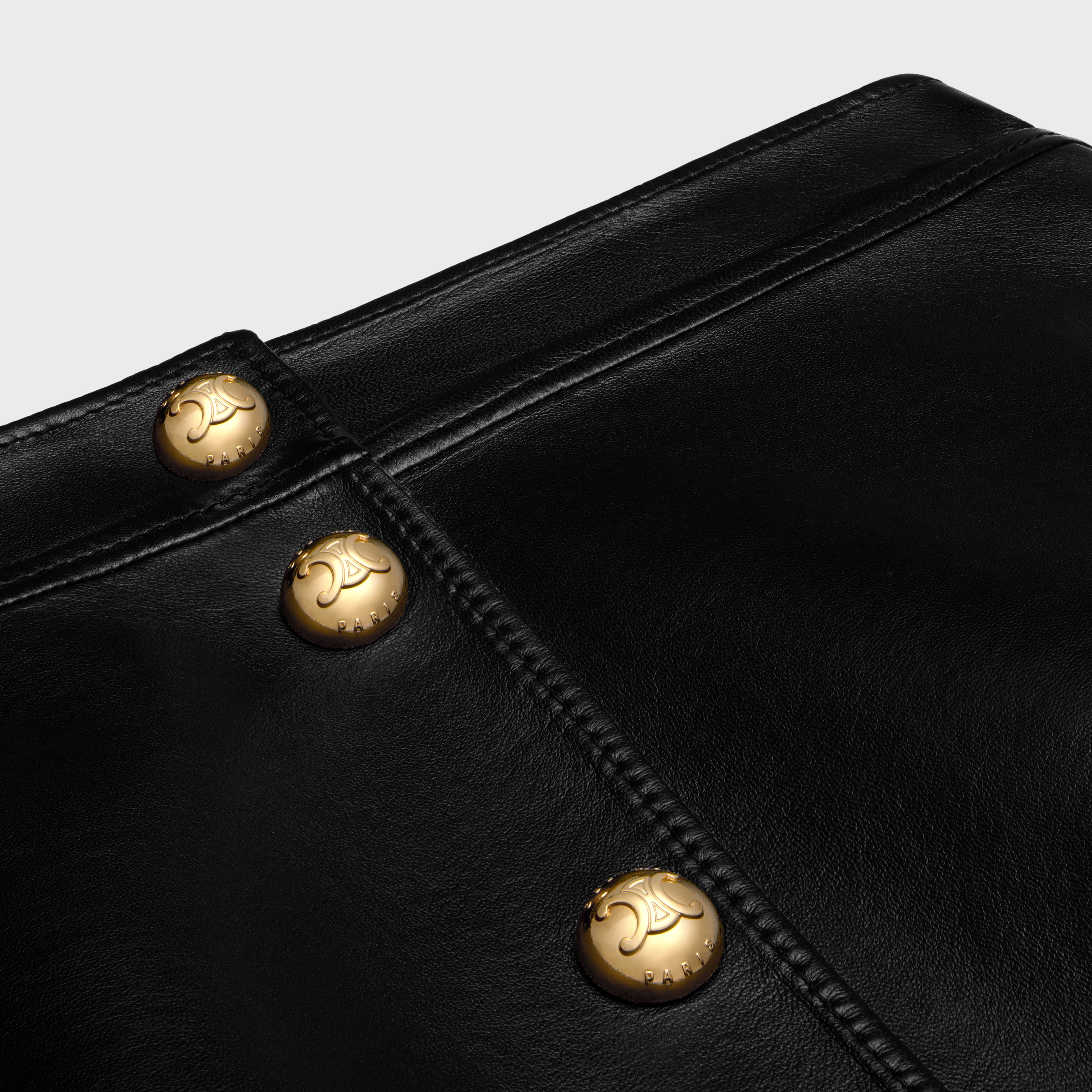 trapeze mini skirt in soft lambskin - 3