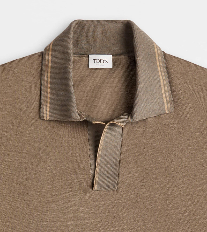 Tod's POLO SHIRT IN COTTON KNIT - BROWN outlook