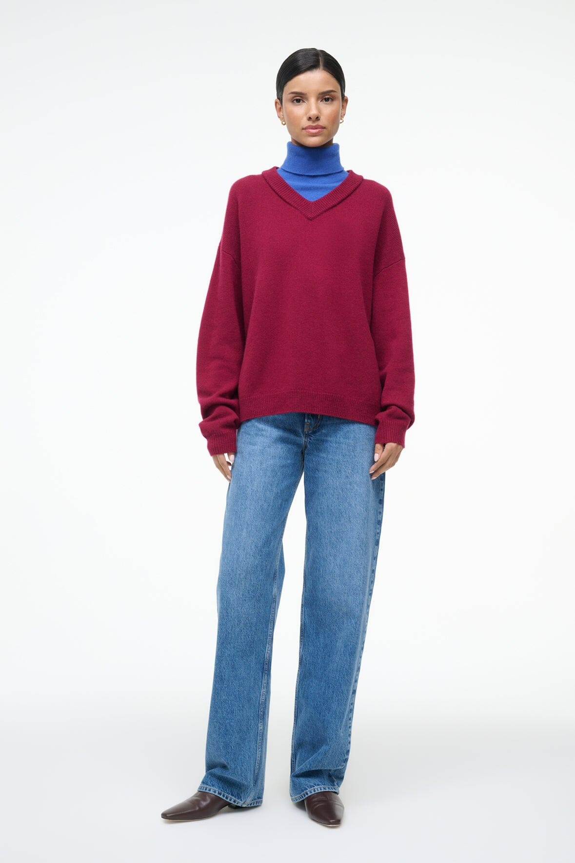 STAUD DORIS CASHMERE SWEATER CRIMSON SAPPHIRE - 6