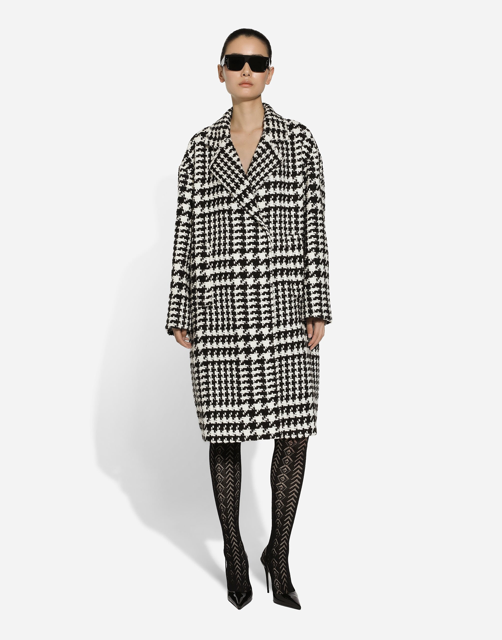 【送料&関税込】Dolce & Gabbana Pied De Poule Midi Coat Dolce & Gabbana Pied De Poule Midi Coat - Jackets - BeyondStyle