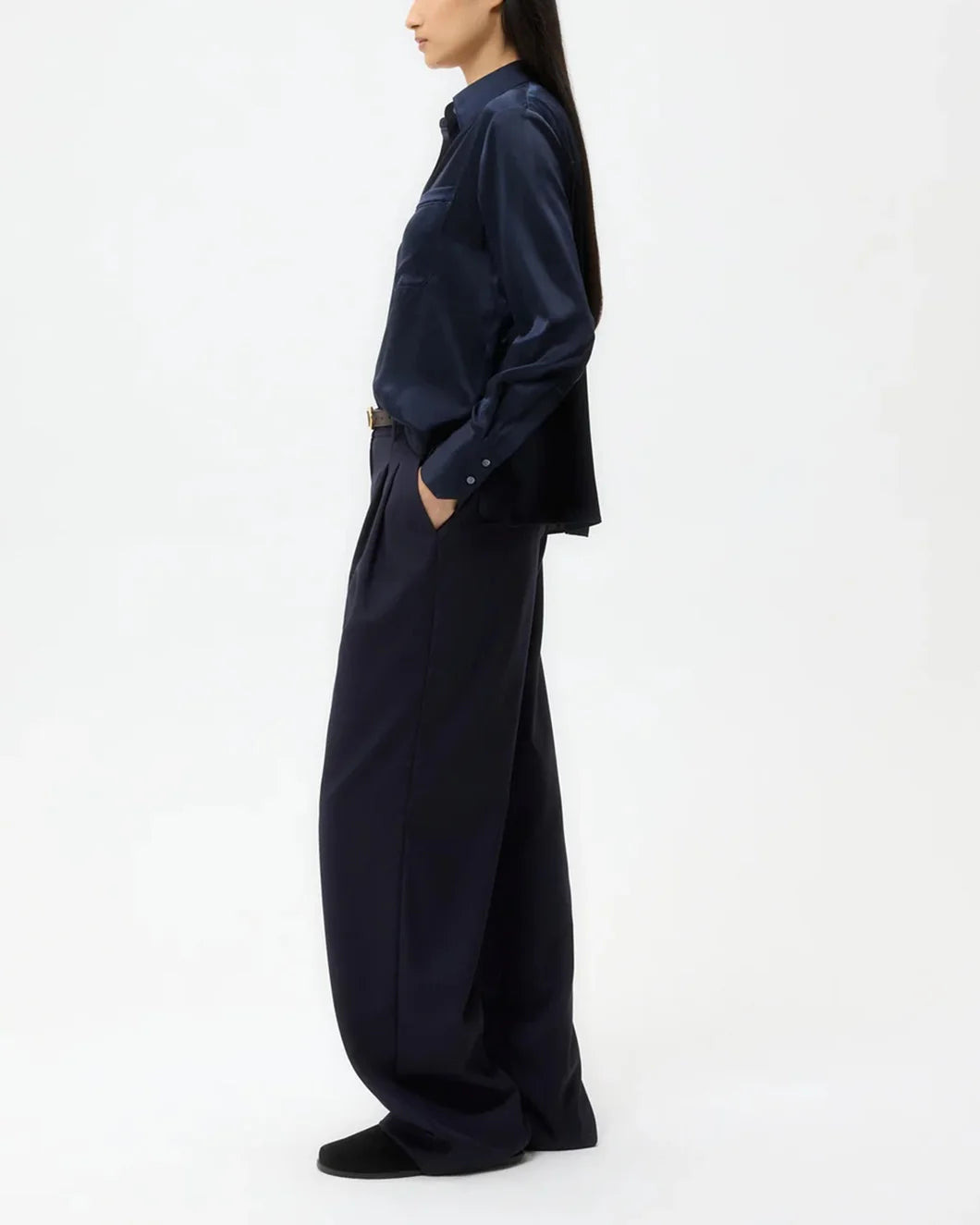 JOEY SHIRT IN SILK CHARMEUSE - 3