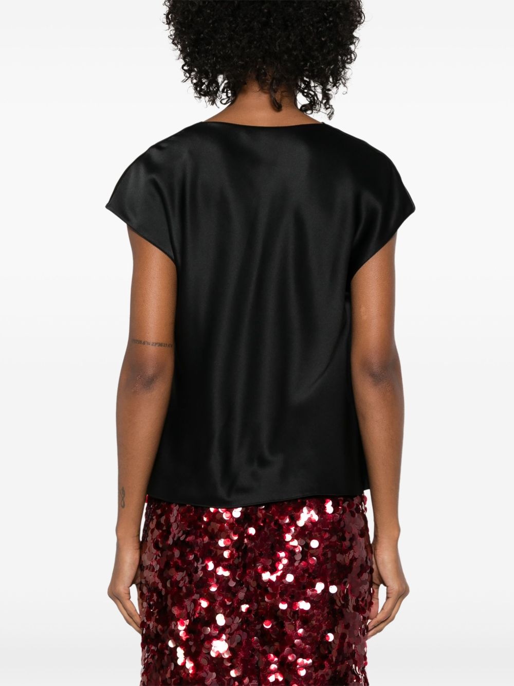 silk cowl-neck blouse - 4