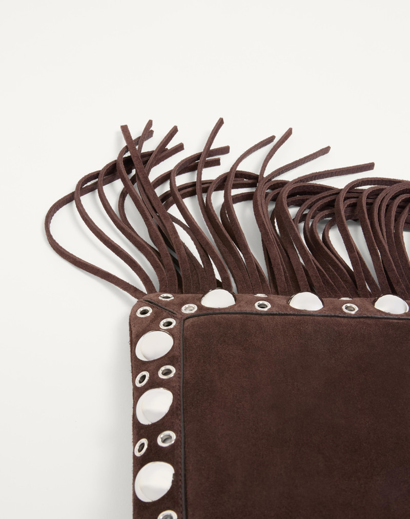 VALENTINO GARAVANI NELLCÔTE SMALL SHOULDER BAG IN SUEDE WITH FRINGES 8