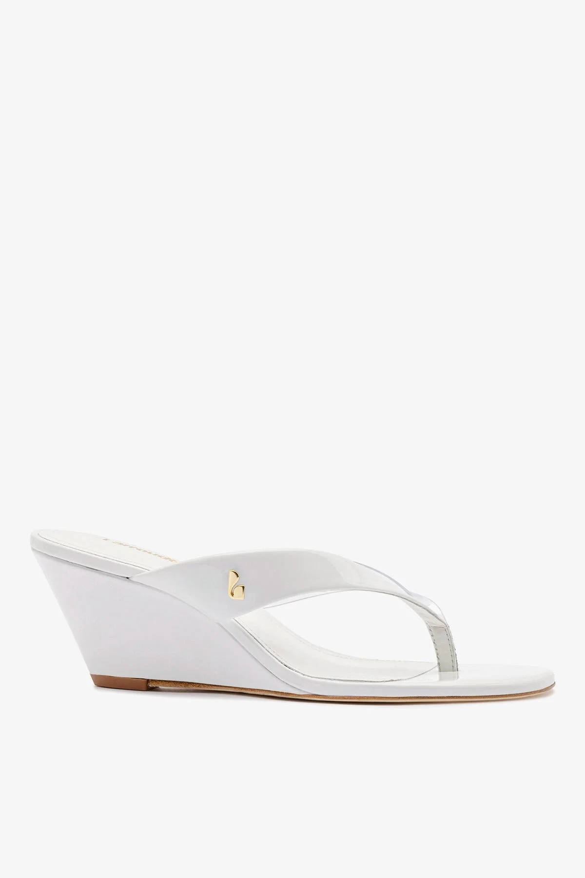 Gaia Clear Thong Sandal White Leather - 1