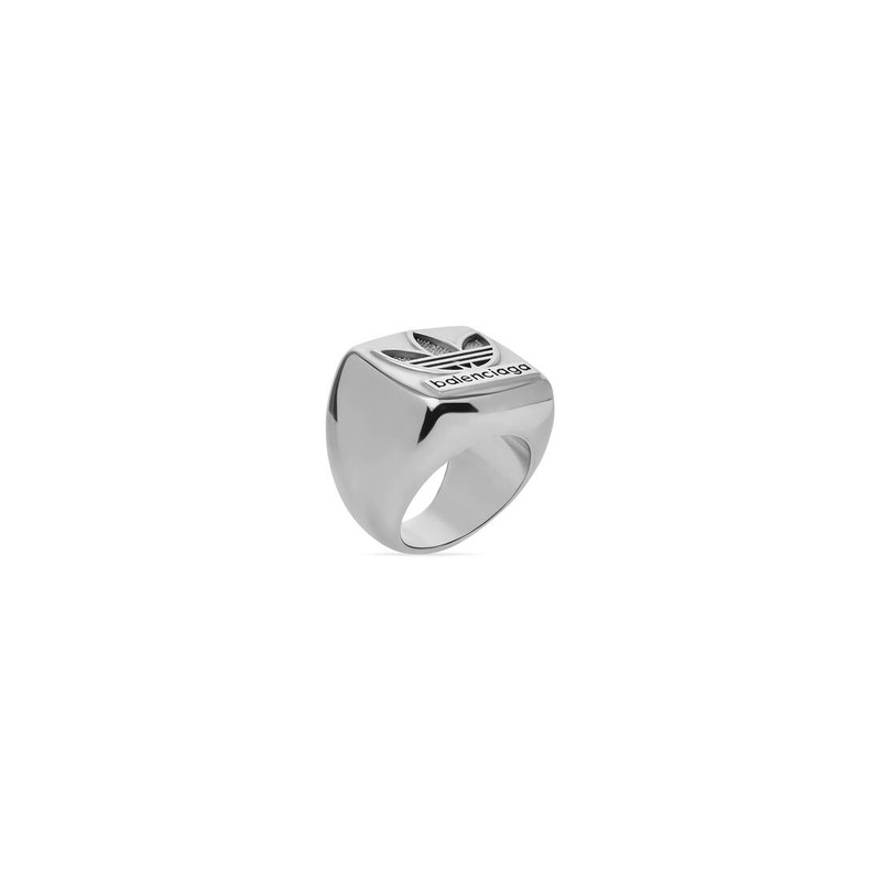 Balenciaga / Adidas Trefoil Signet Ring  in Silver 1