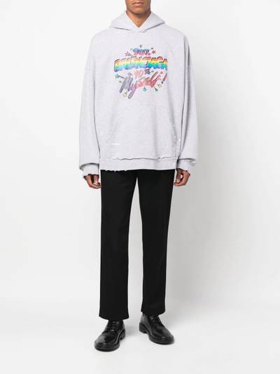 BALENCIAGA graphic wide-fit hoodie outlook