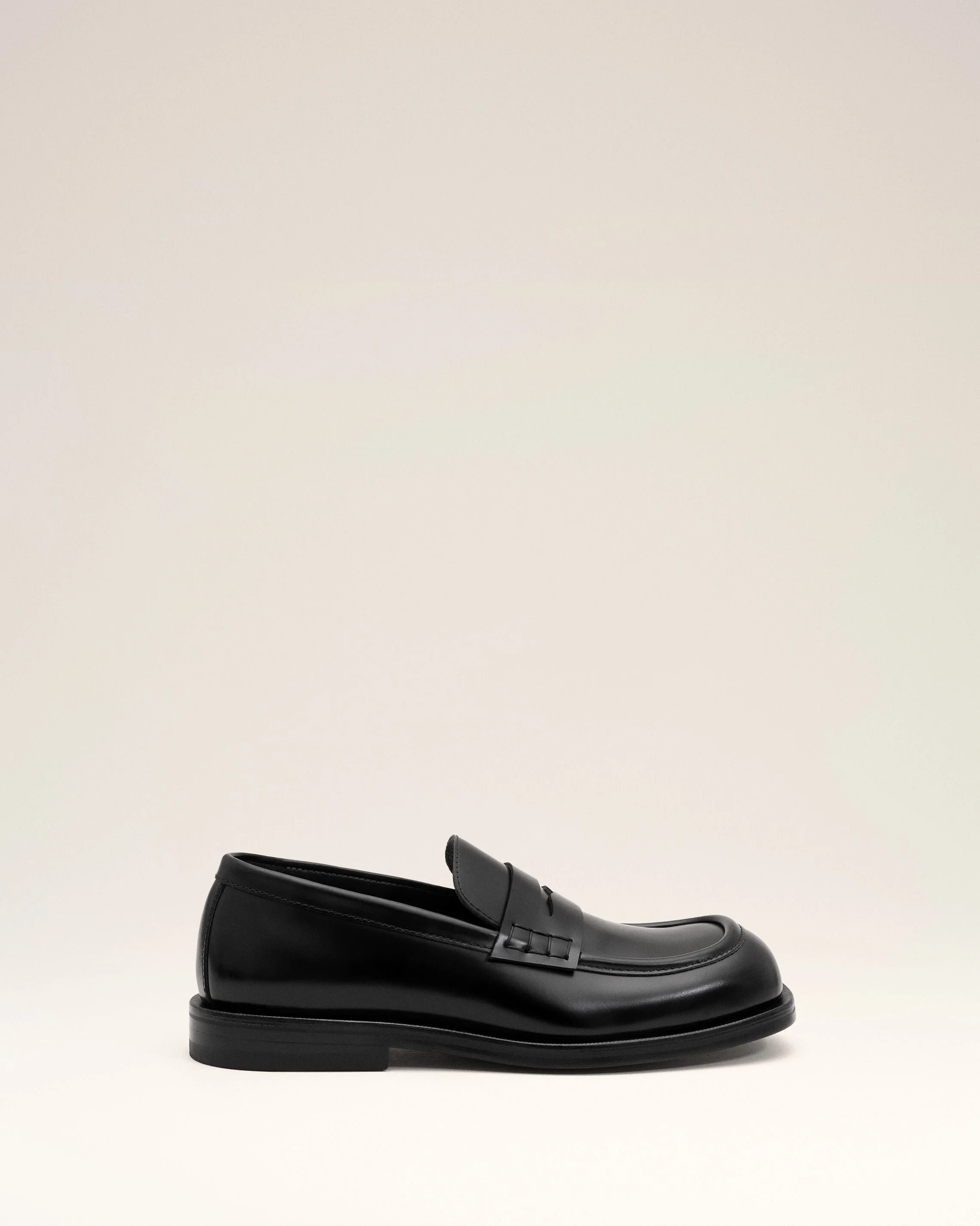 BLACK COW LEATHER LOAFERS - 1