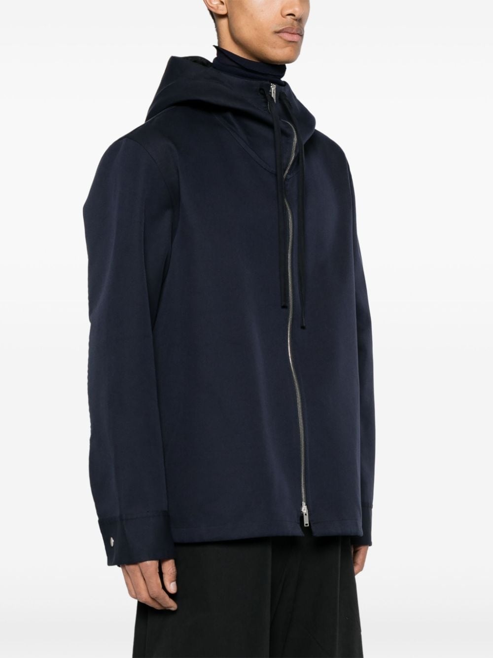 hooded cotton-silk jacket - 3