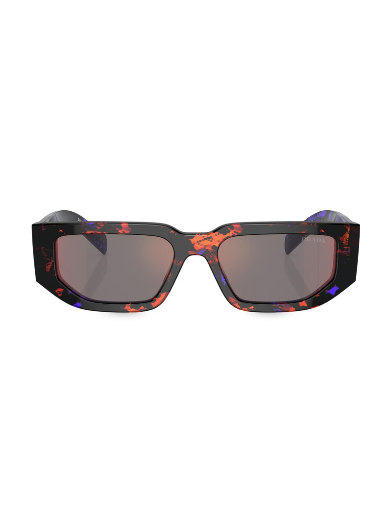 Men's 54MM Rectangular Sunglasses - Abstract Orange Purple Mirror 1