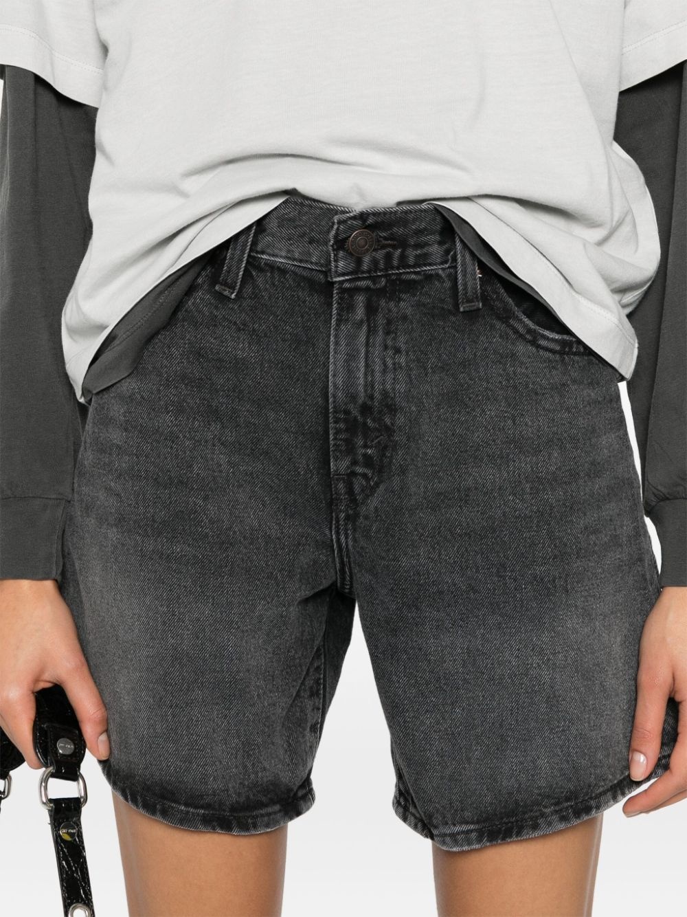 high-rise denim shorts - 5