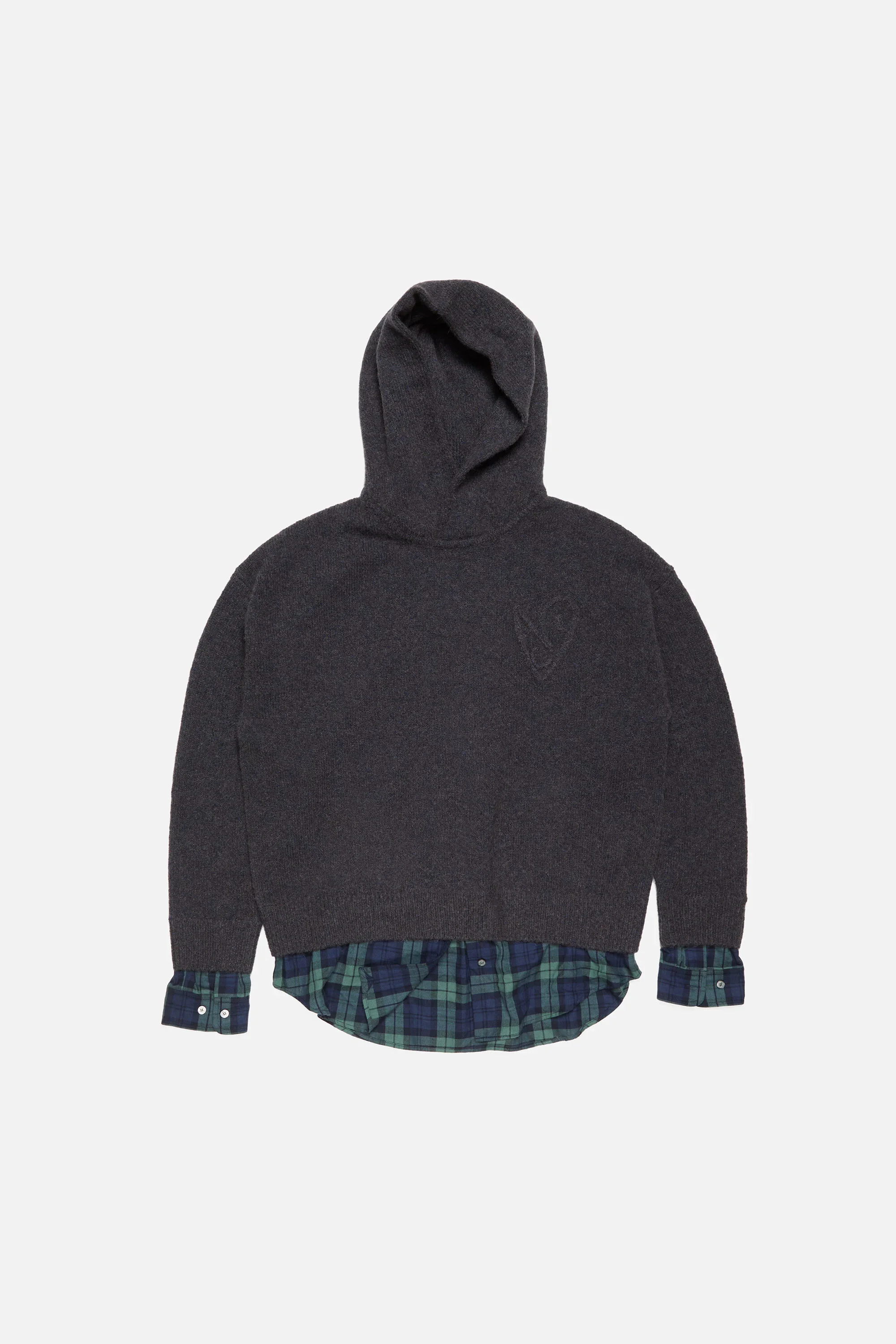 Layered wool hoodie - Graphite grey - 1