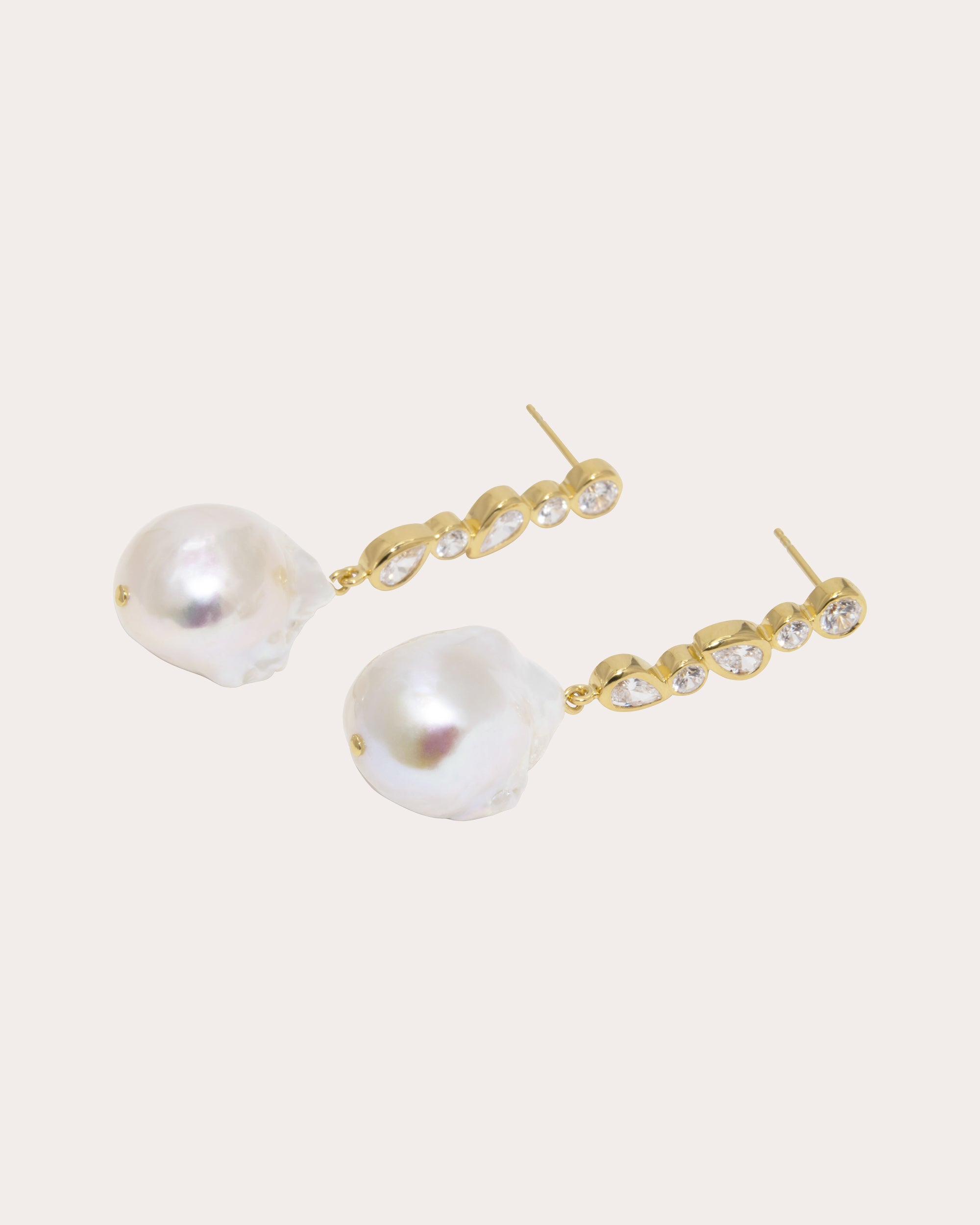 Pitter-Patter 18K Gold Vermeil Cubic Zirconia and Pearl Earrings - 3