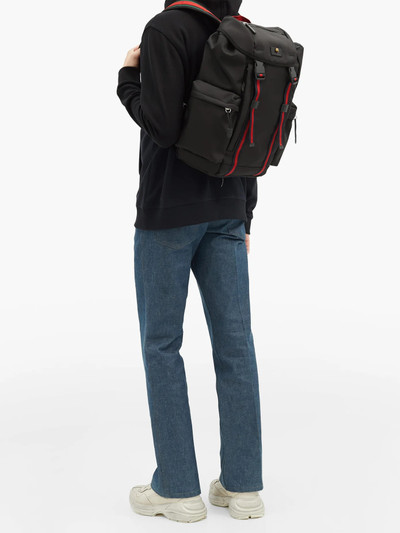 GUCCI Techno web-stripe canvas backpack outlook