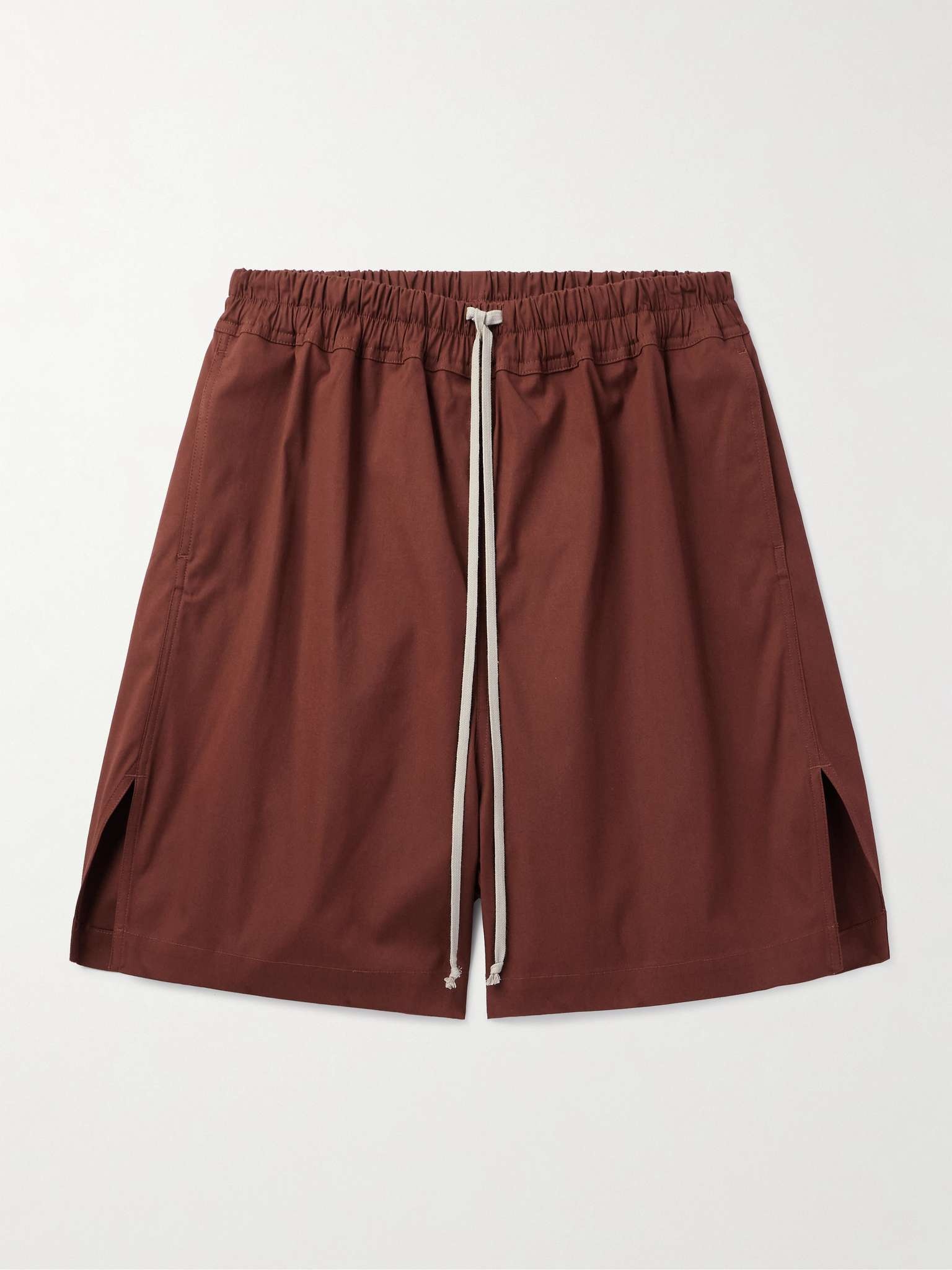 Straight-Leg Stretch-Cotton Poplin Drawstring Shorts - 1