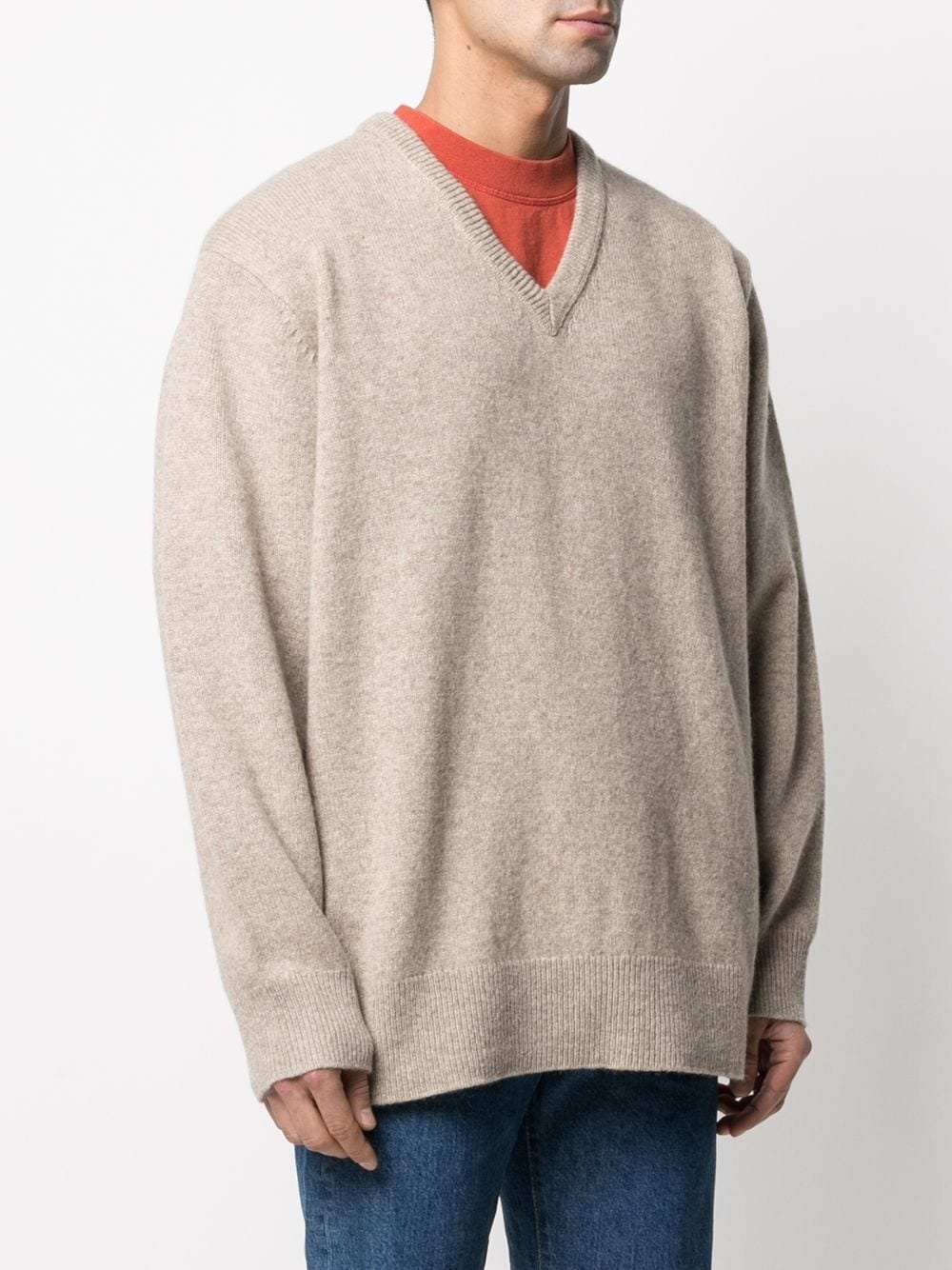 V-neck knitted jumper - 3