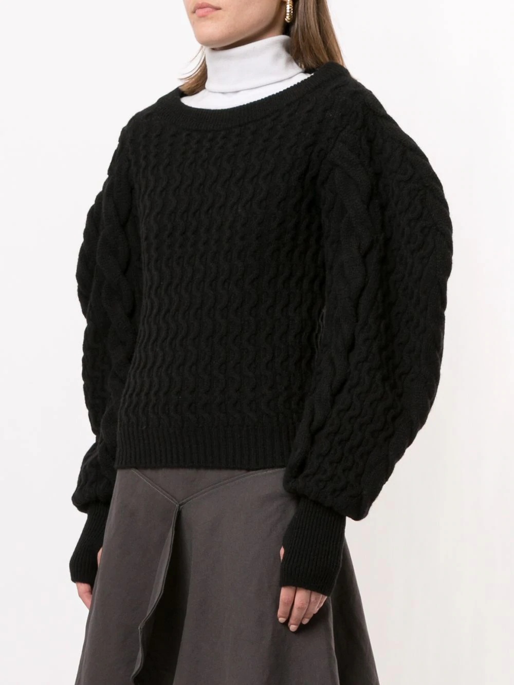 Juliet sleeve cable knit sweater - 3