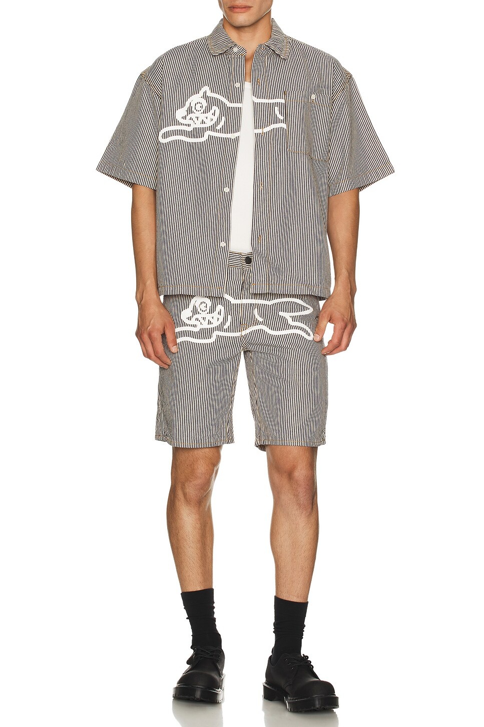 Pin Short Sleeve Woven Shirt - 5