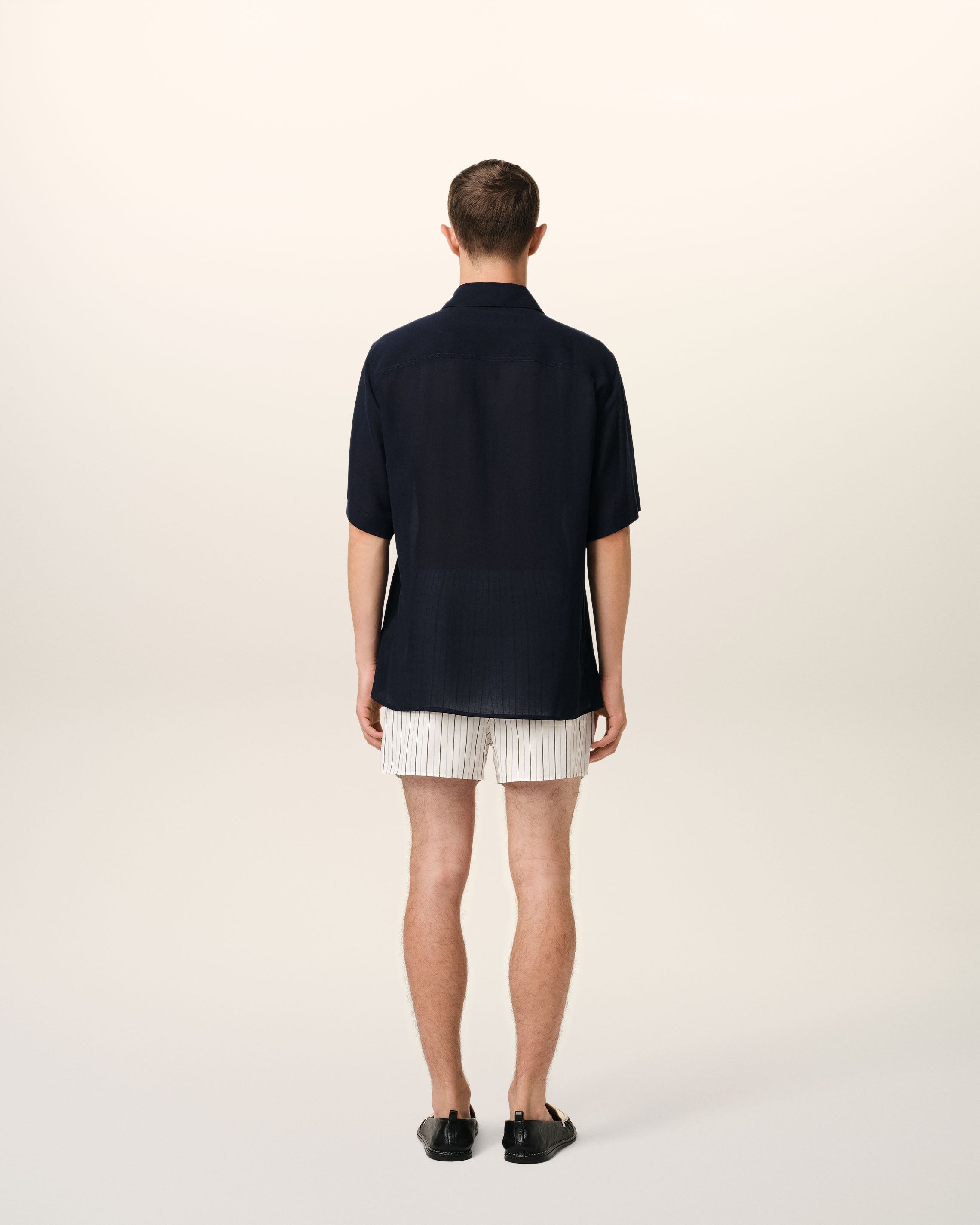 NAVY COTTON SHORT SLEEVE SHIRT - 5