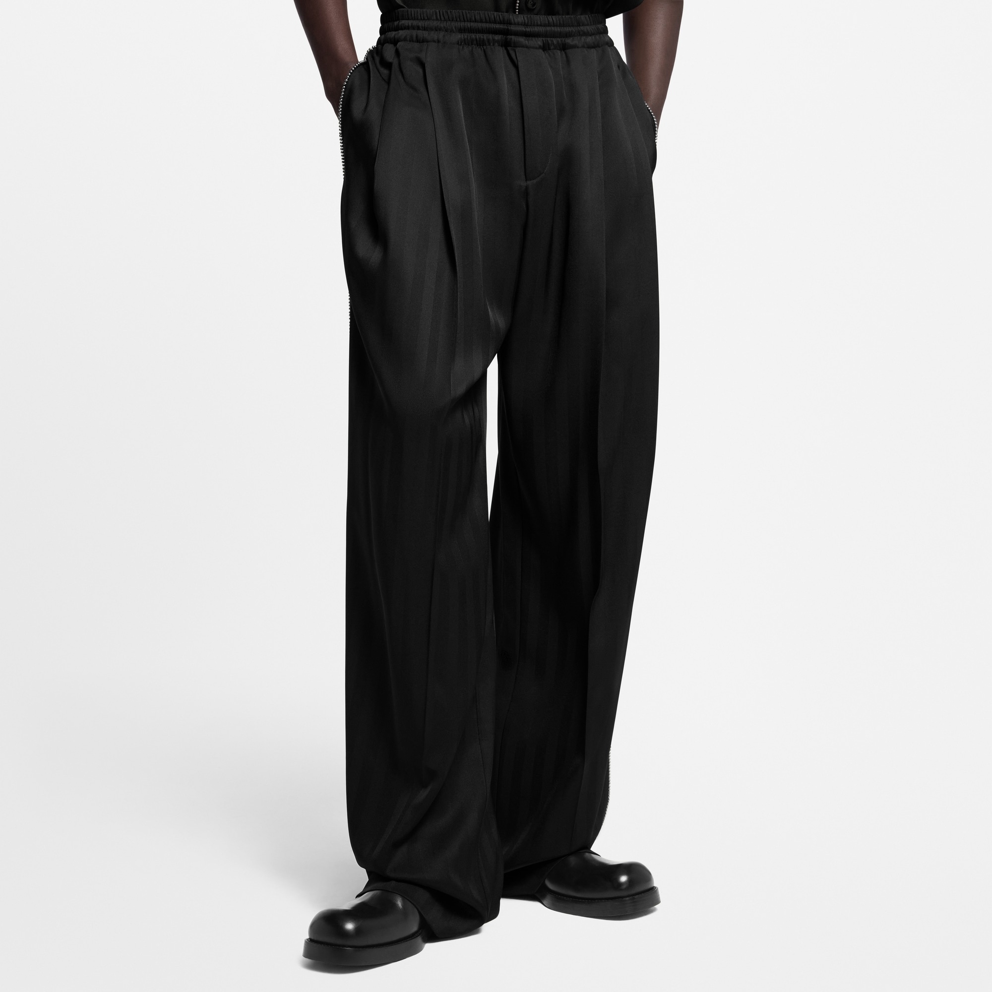 Bead-Embellished Silk Pajama Pants - 2
