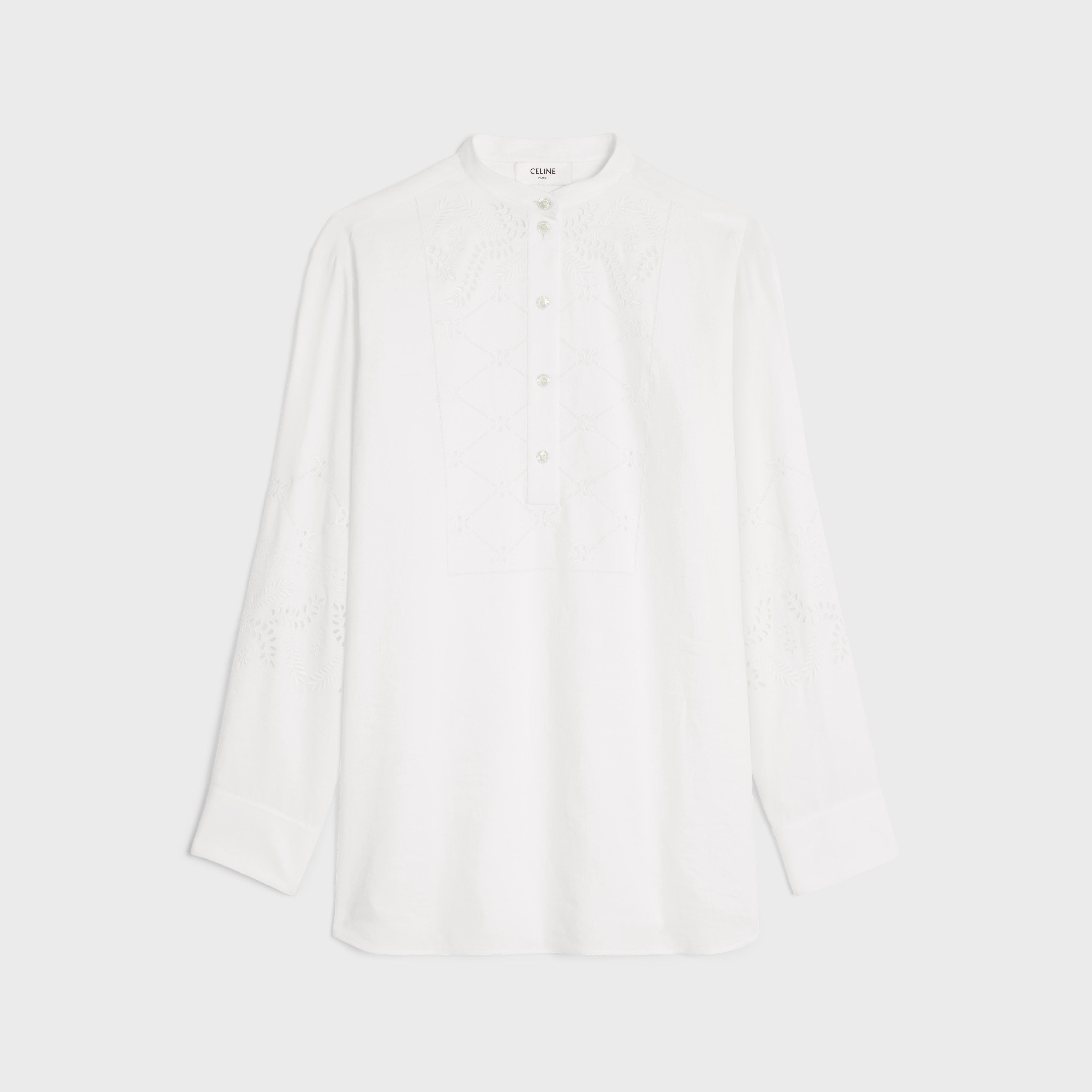 embroidered tunic in COTTON LINEN - 1