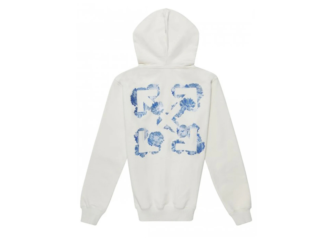 OFF-WHITE Womens Floral Arrows Hooded Sweatshirt White Blue - 2