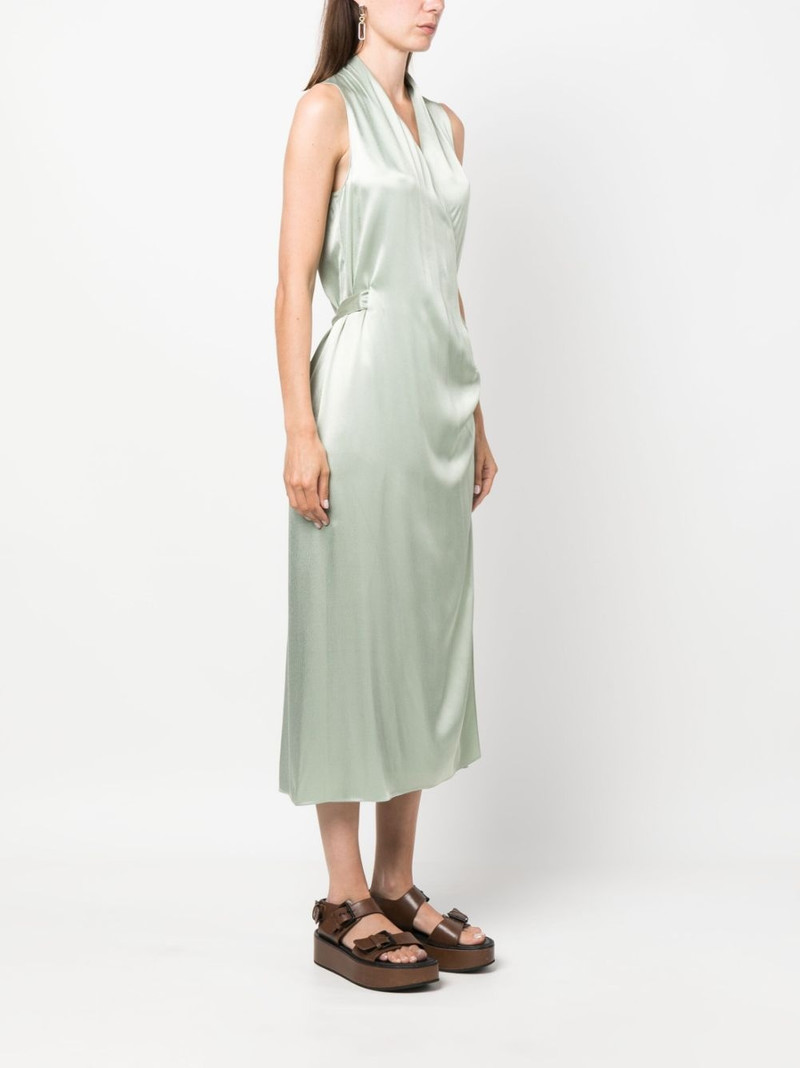 satin-finish V-neck wrap dress 3