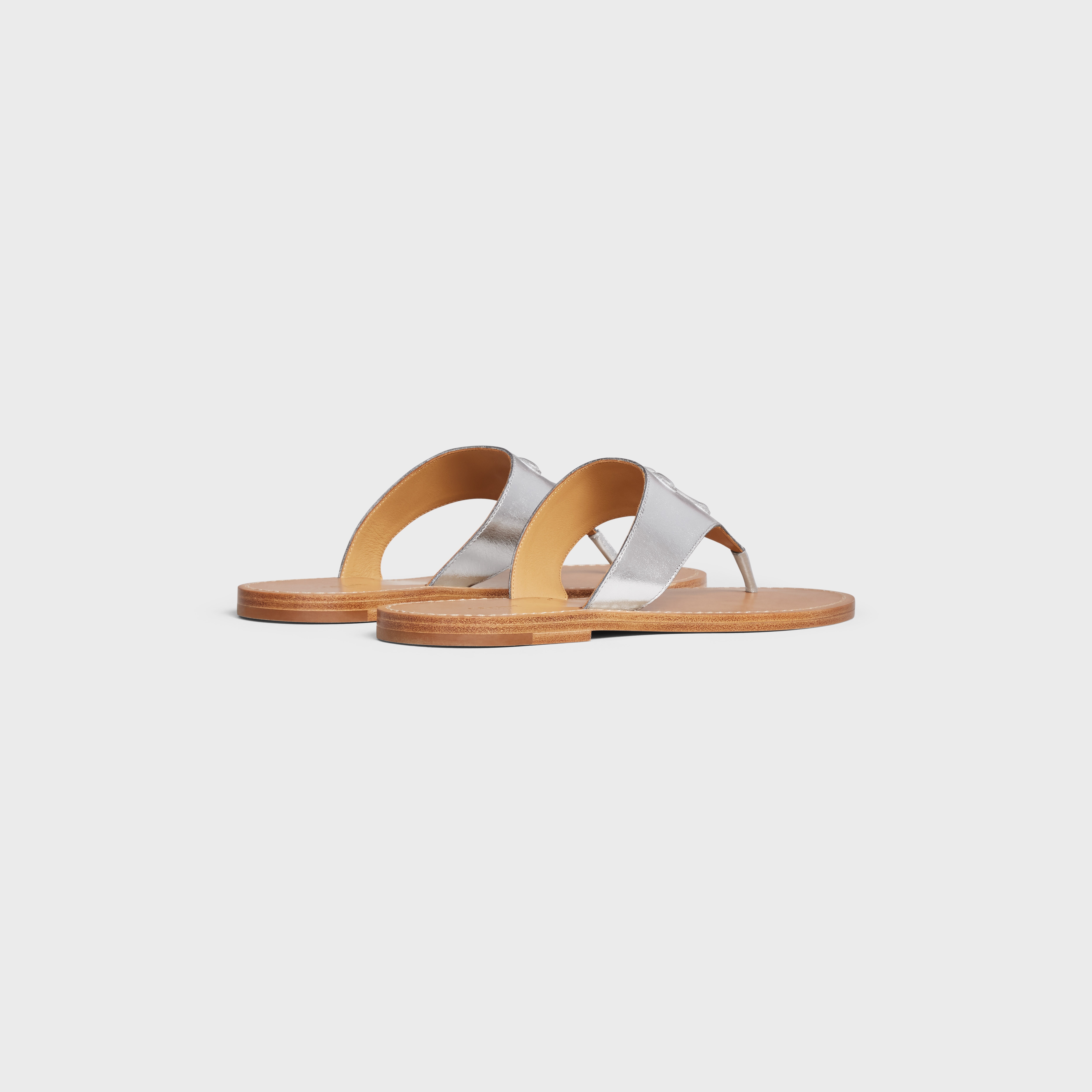 CELINE TRIOMPHE FLAT THONG in Metalized Calfskin - 3