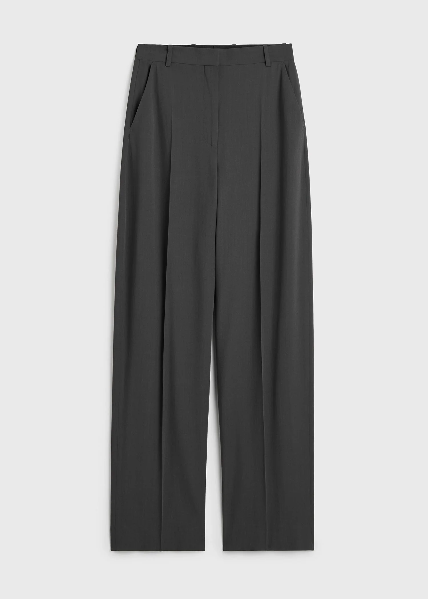 High-waist trousers washed black - 1