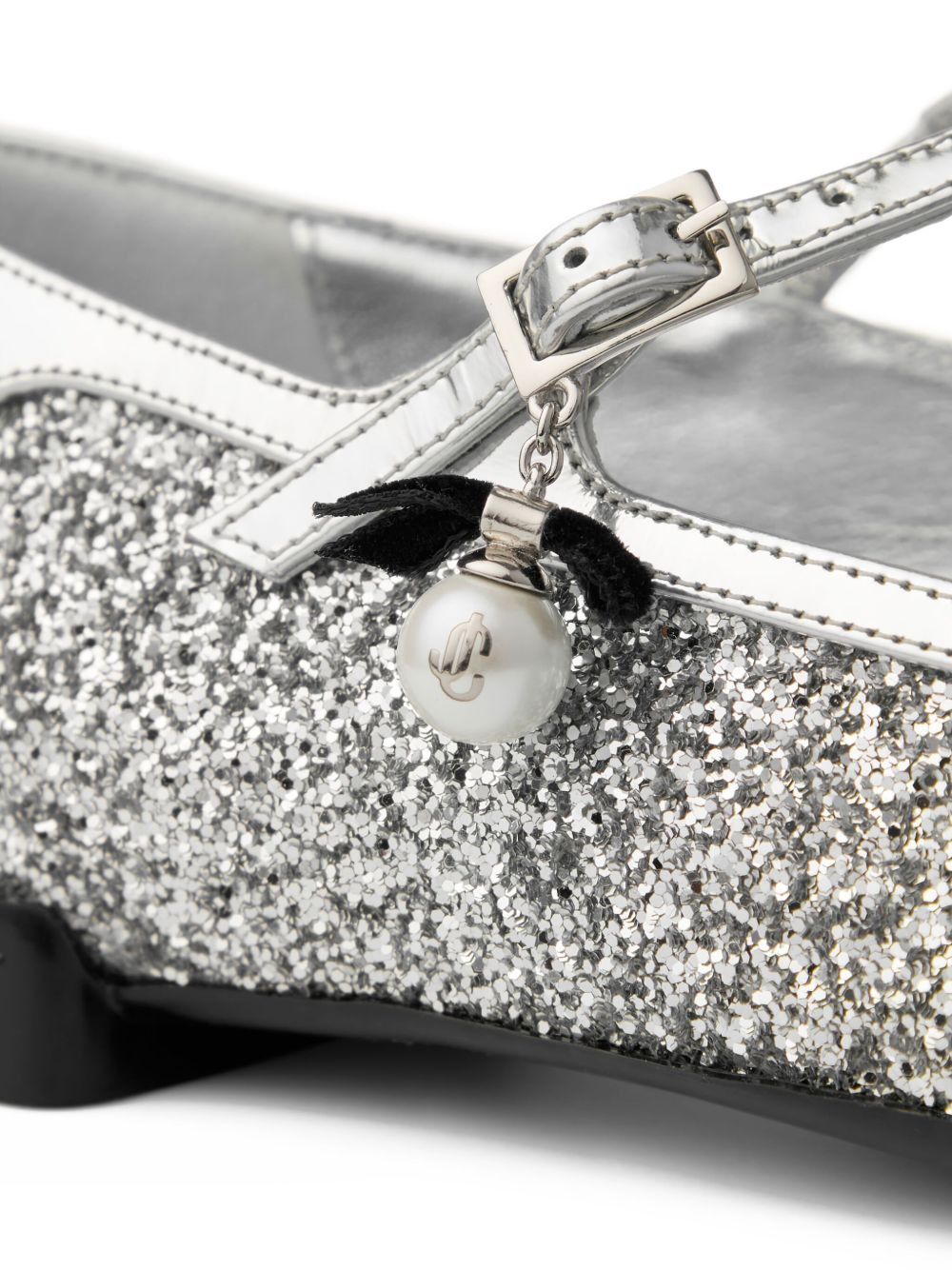 Eleri glitter-leather ballet flats - 4