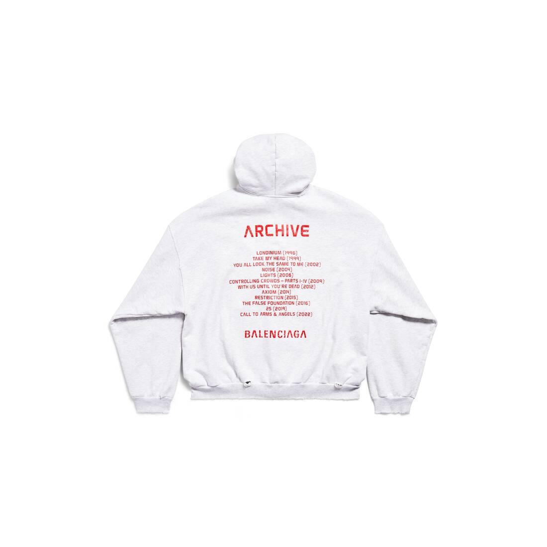 Balenciaga Music | Archive Series Connected Zip-up Hoodie Medium Fit in Light Grey/red - 6