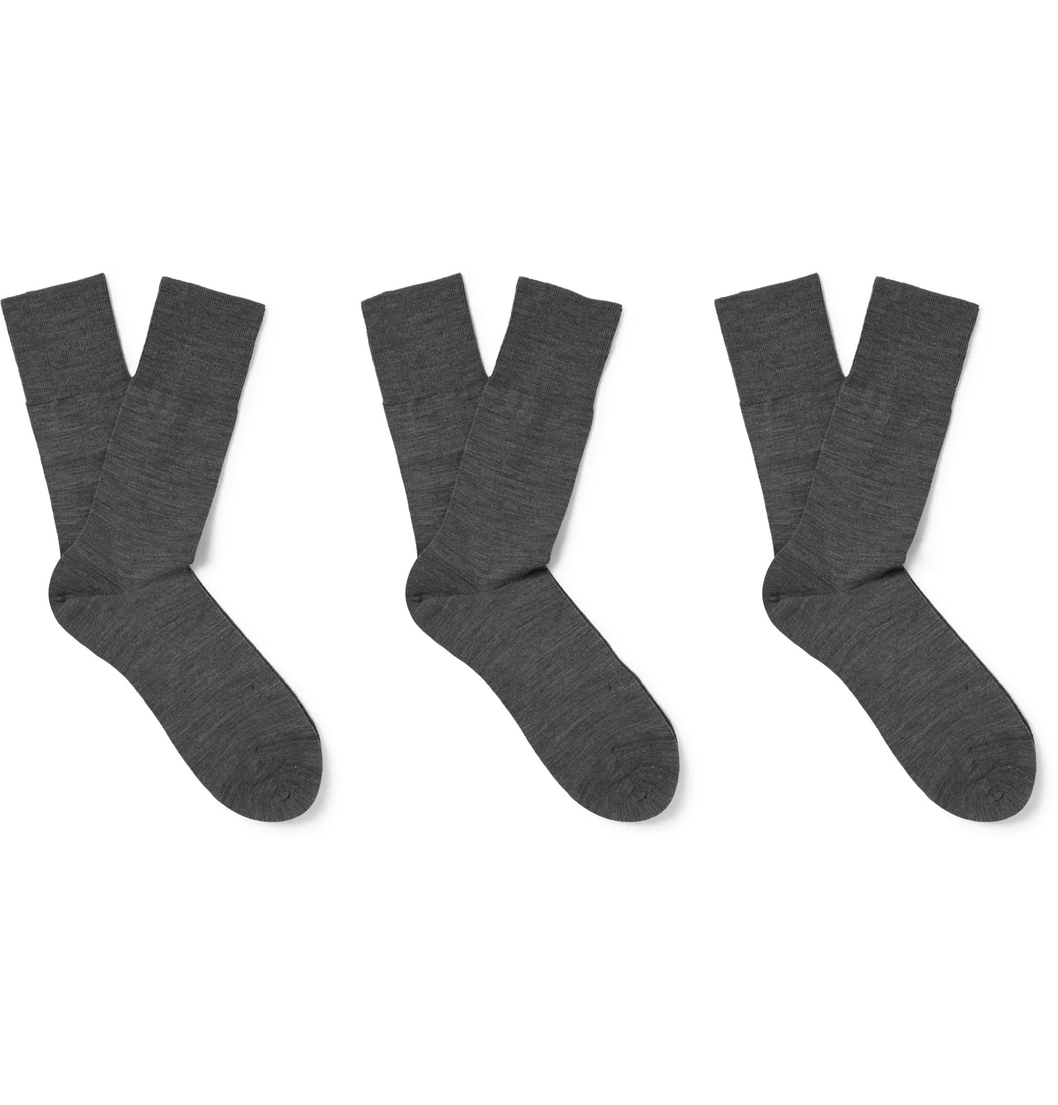 Three-Pack Airport Mélange Stretch Wool-Blend Socks - 1