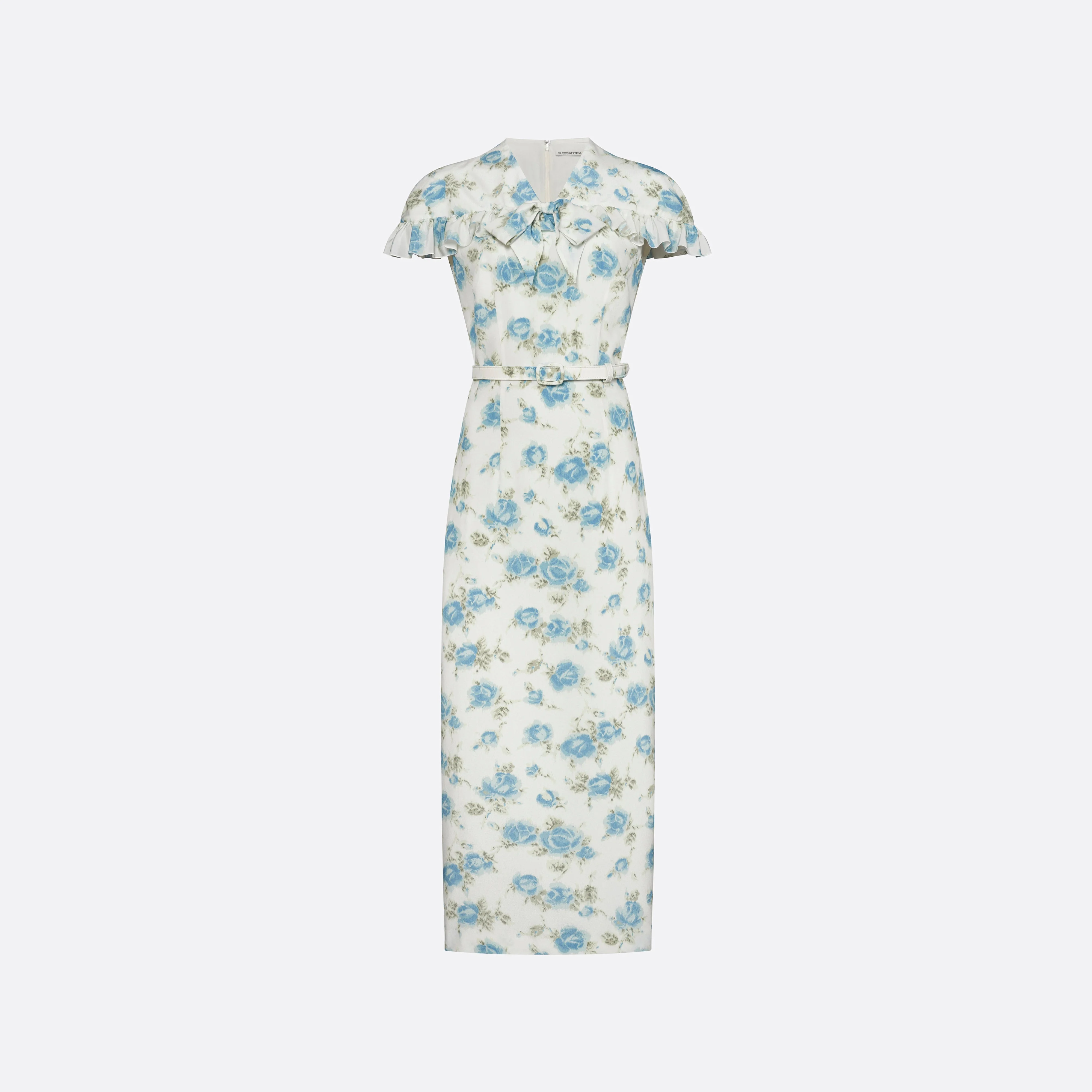 FLORAL-PRINT SILK MIDI DRESS - 1