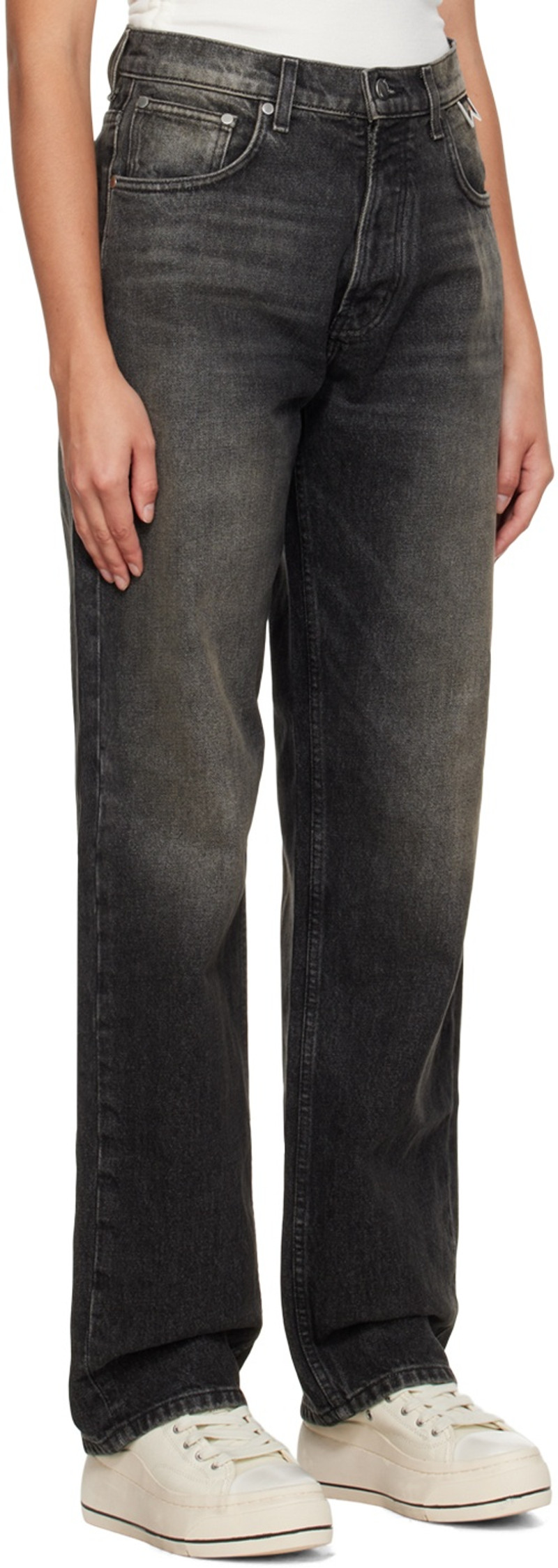 Rhude Black Wide-Leg Jeans outlook