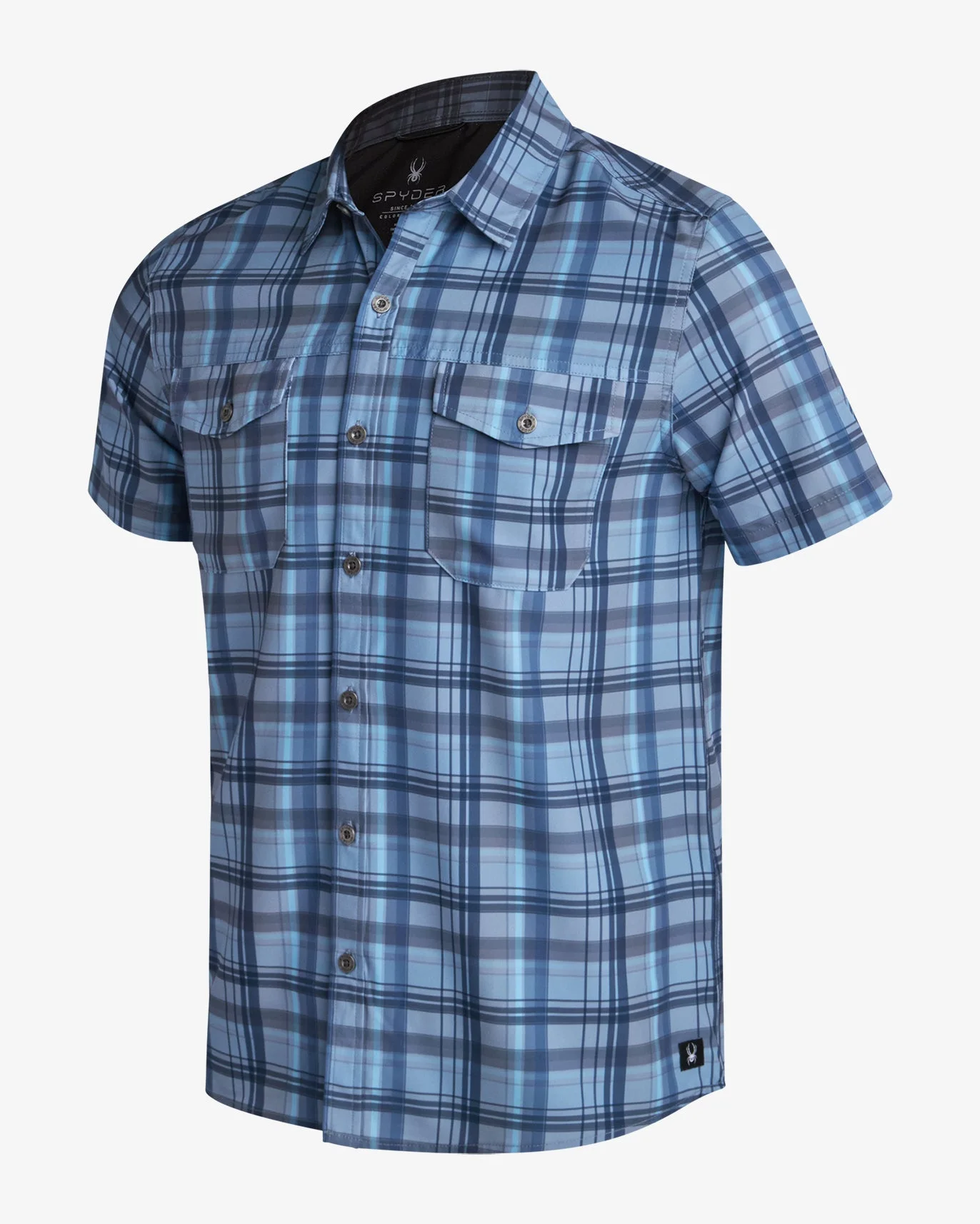 Men's Seaside Collared Shirt- Dusty Blue - 1