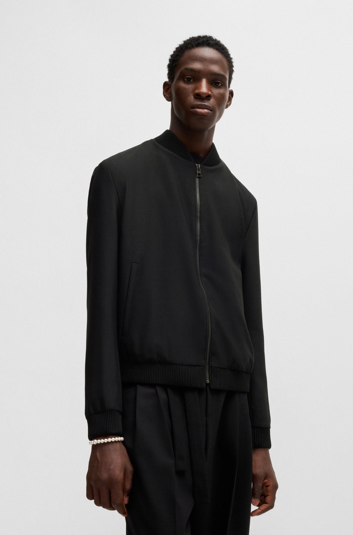 SLIM-FIT JACKET IN STRUCTURED WOOL - 2