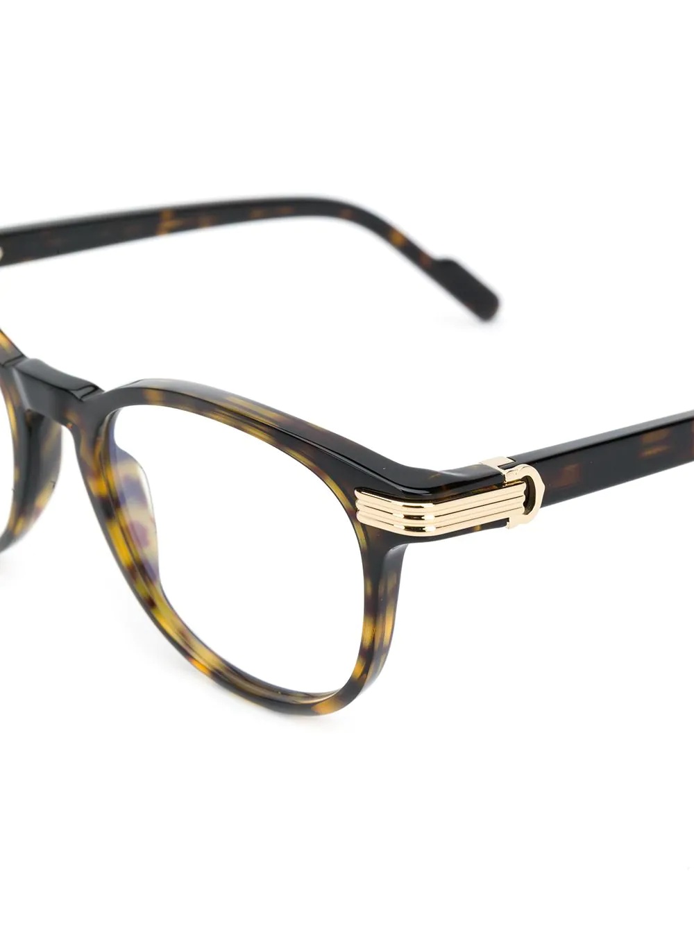 Havana round tortoiseshell-acetate glasses - 3