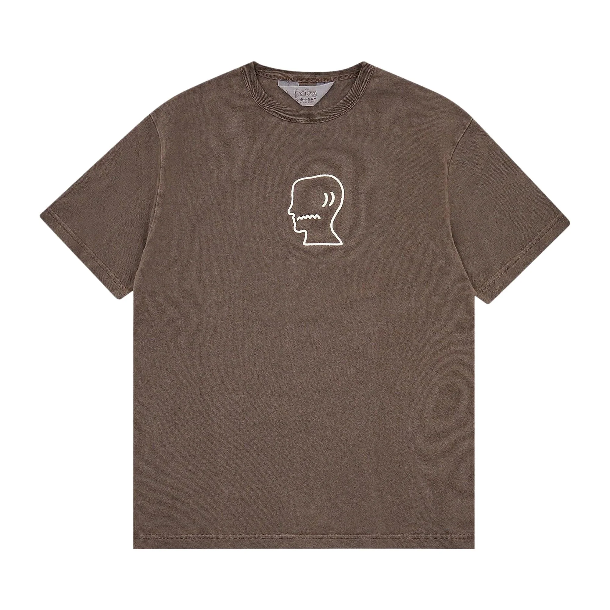Brain Dead Heavyweight 3D Logohead Tee 'Brown' - 1