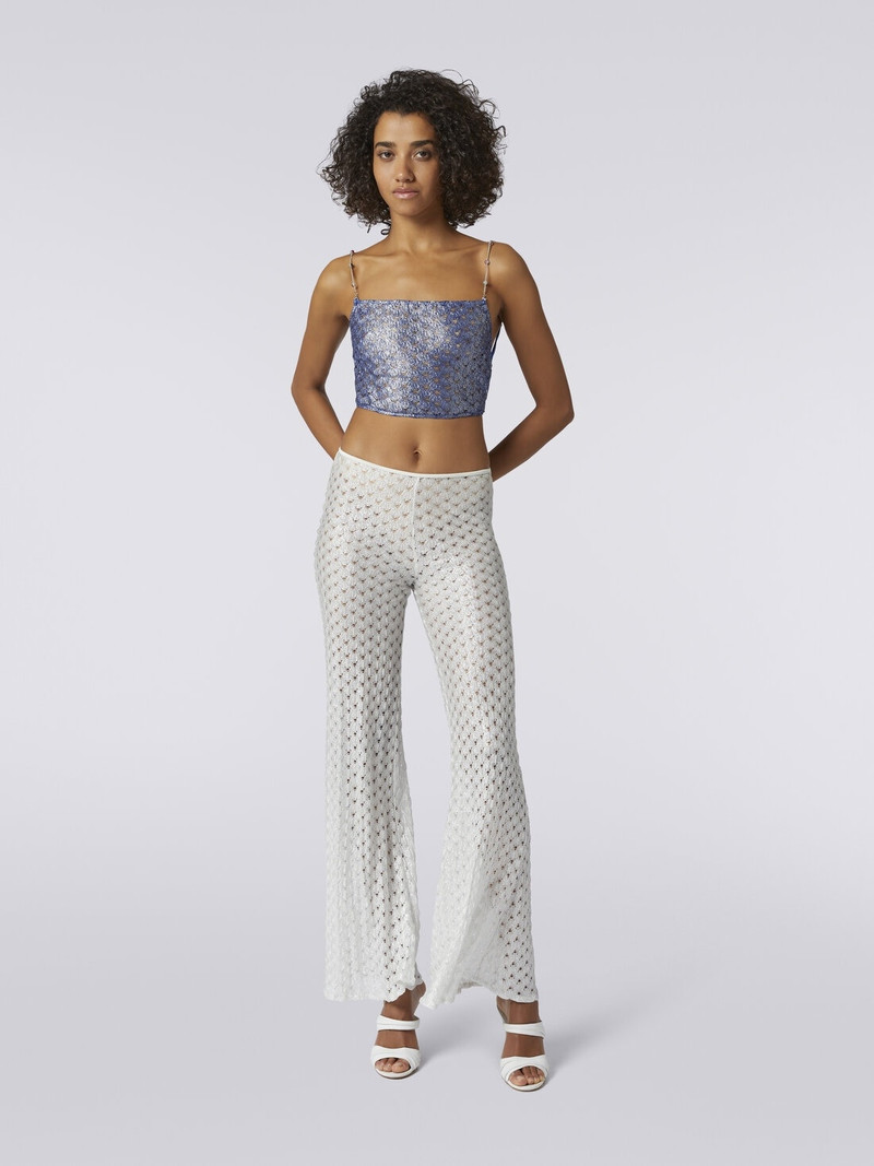 Missoni Lace-effect crop top with chain and gem straps outlook
