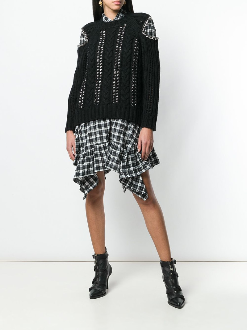 Alexander McQueen chain detail cold shoulder sweater outlook