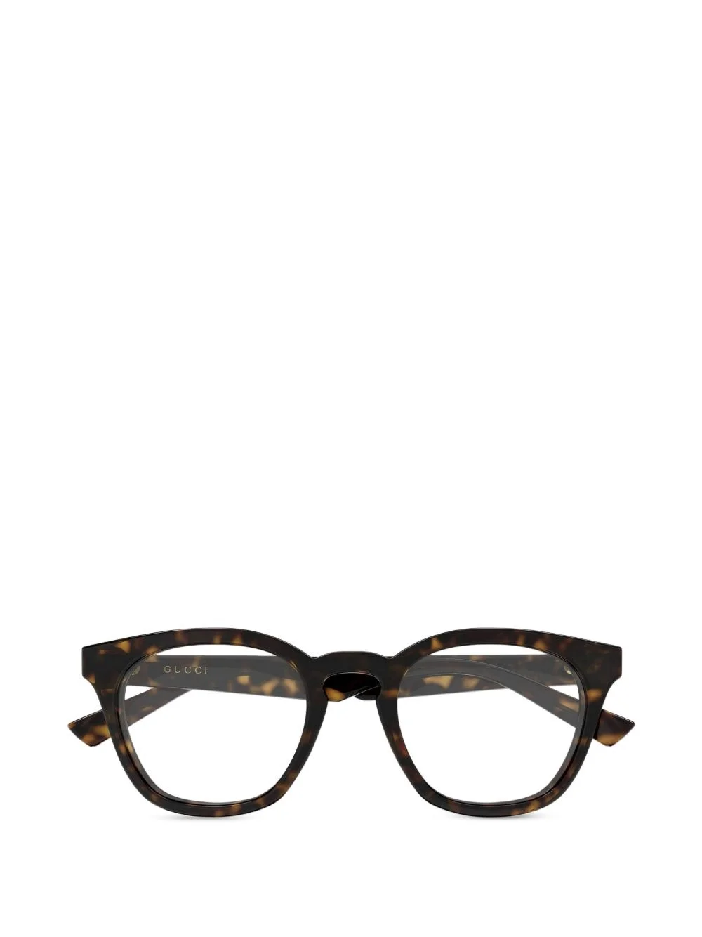 tortoiseshell-effect round-frame glasses - 1