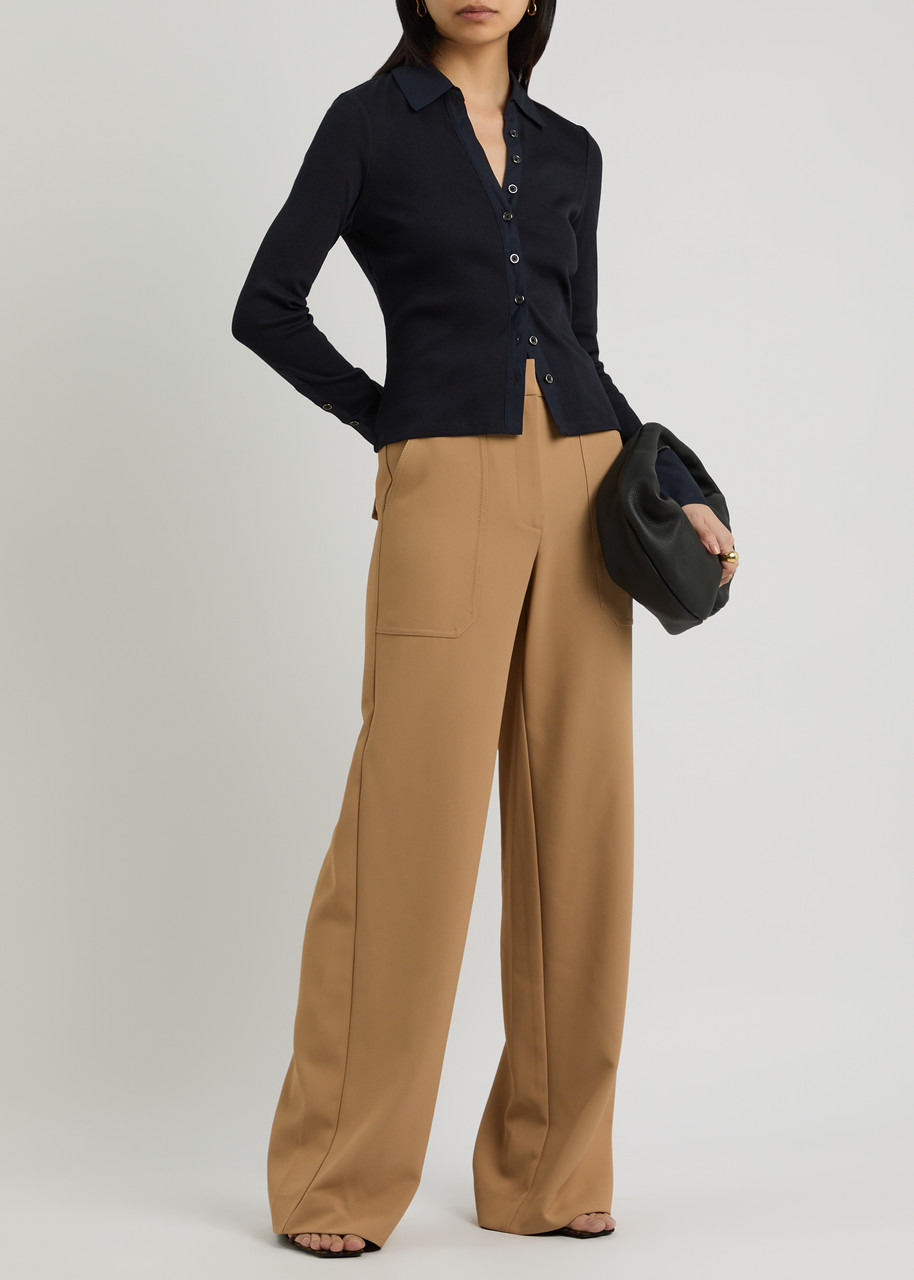 Veronica Beard Scottie Ribbed Stretch-cotton top - 4